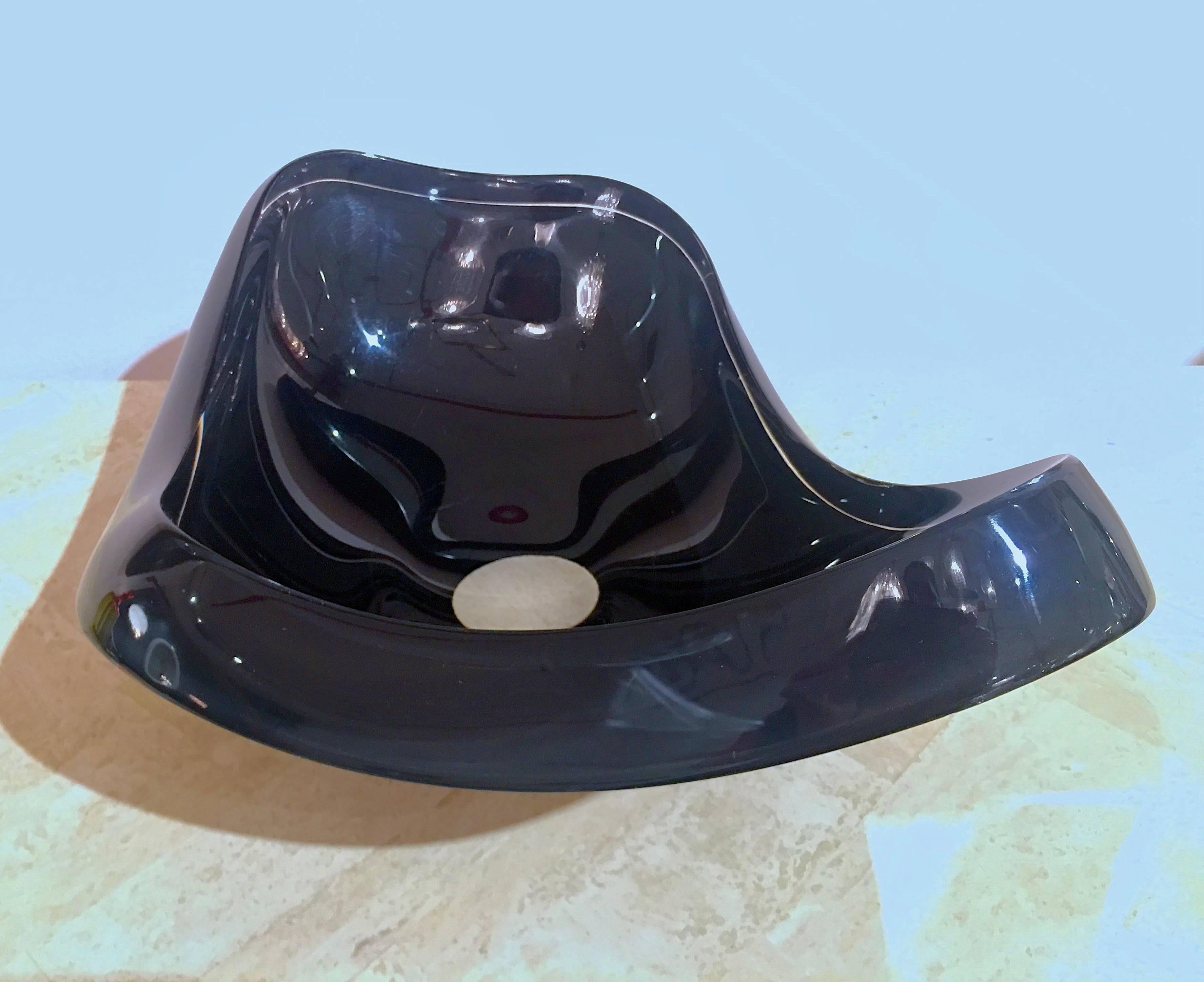 20th Century Black Lucite Sculptural Centrepiece or Bowl by Ritts Co.