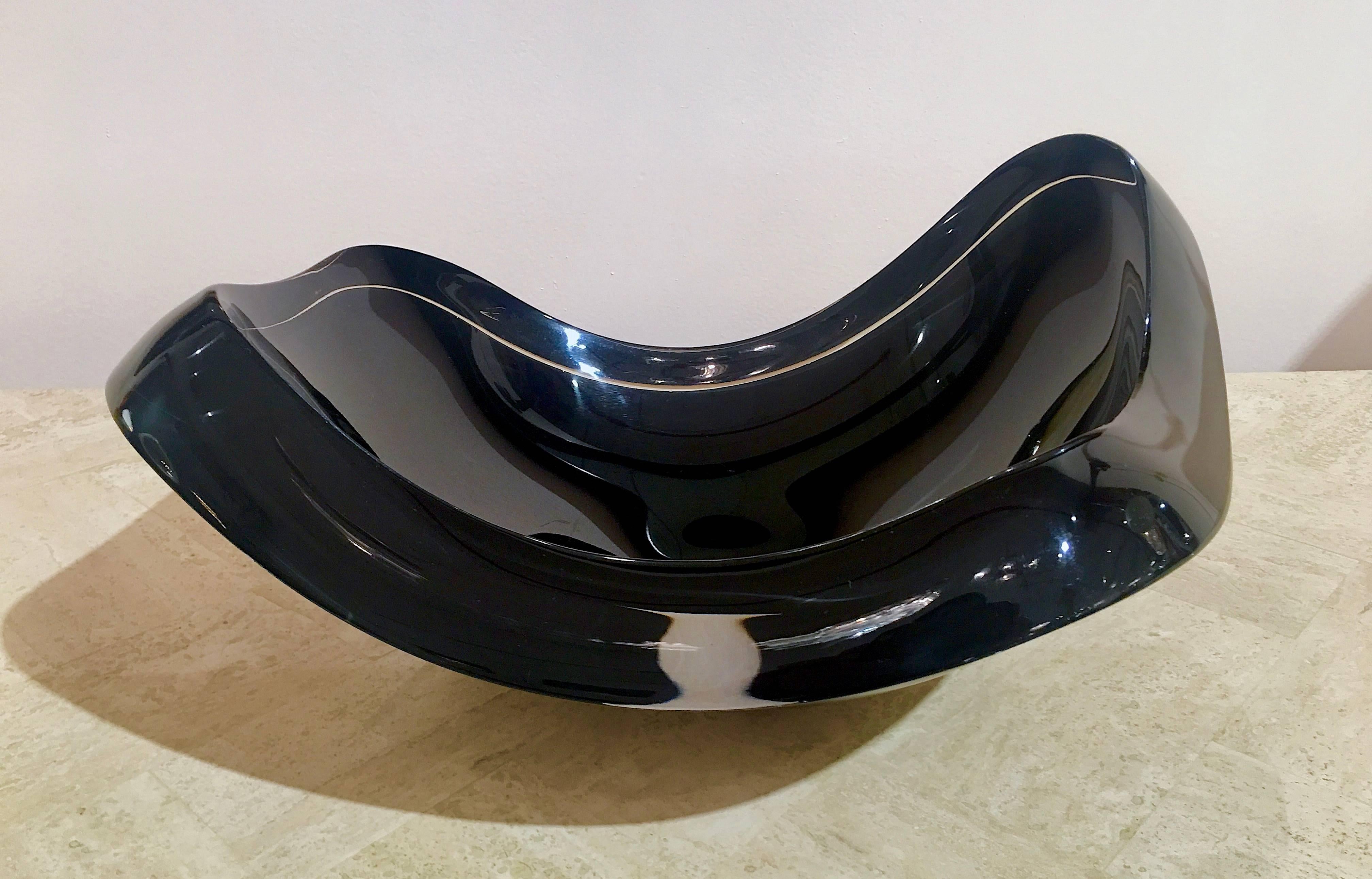 American Black Lucite Sculptural Centrepiece or Bowl by Ritts Co.