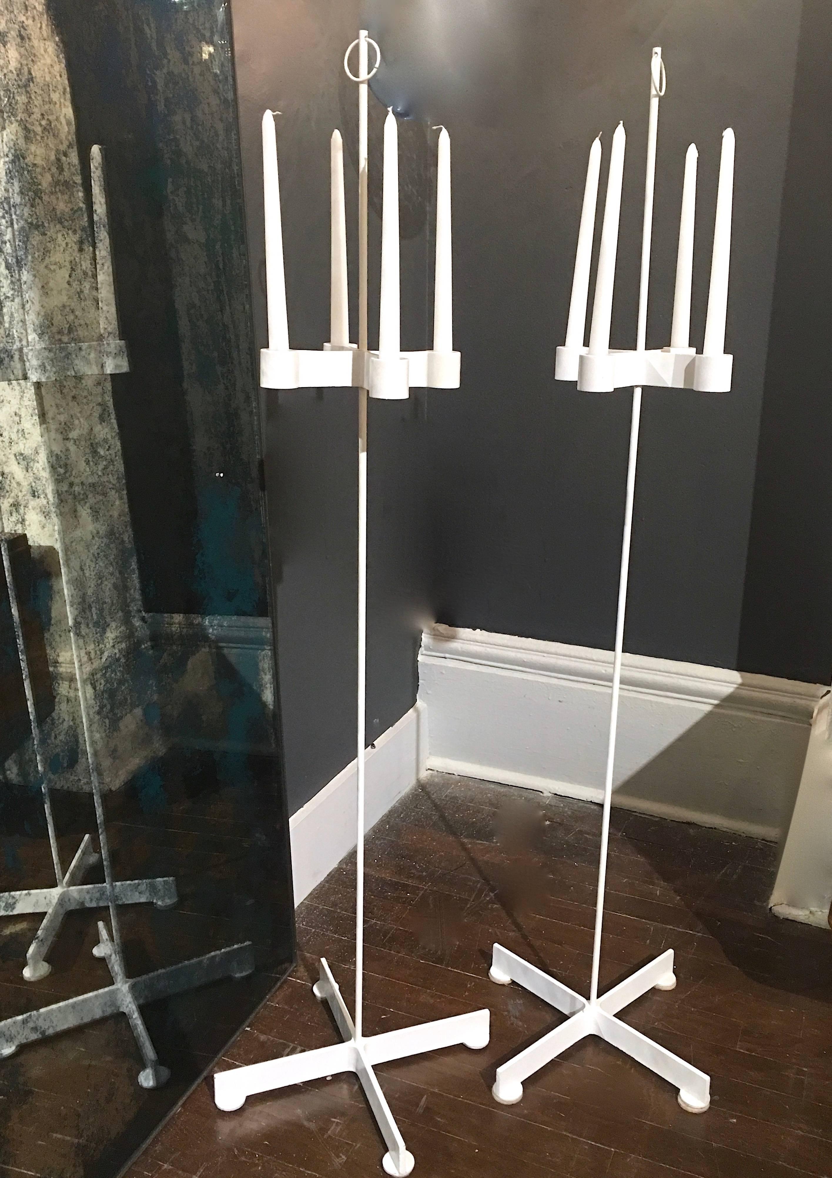 Modernist Pair of Floor Candle Holders  For Sale 1