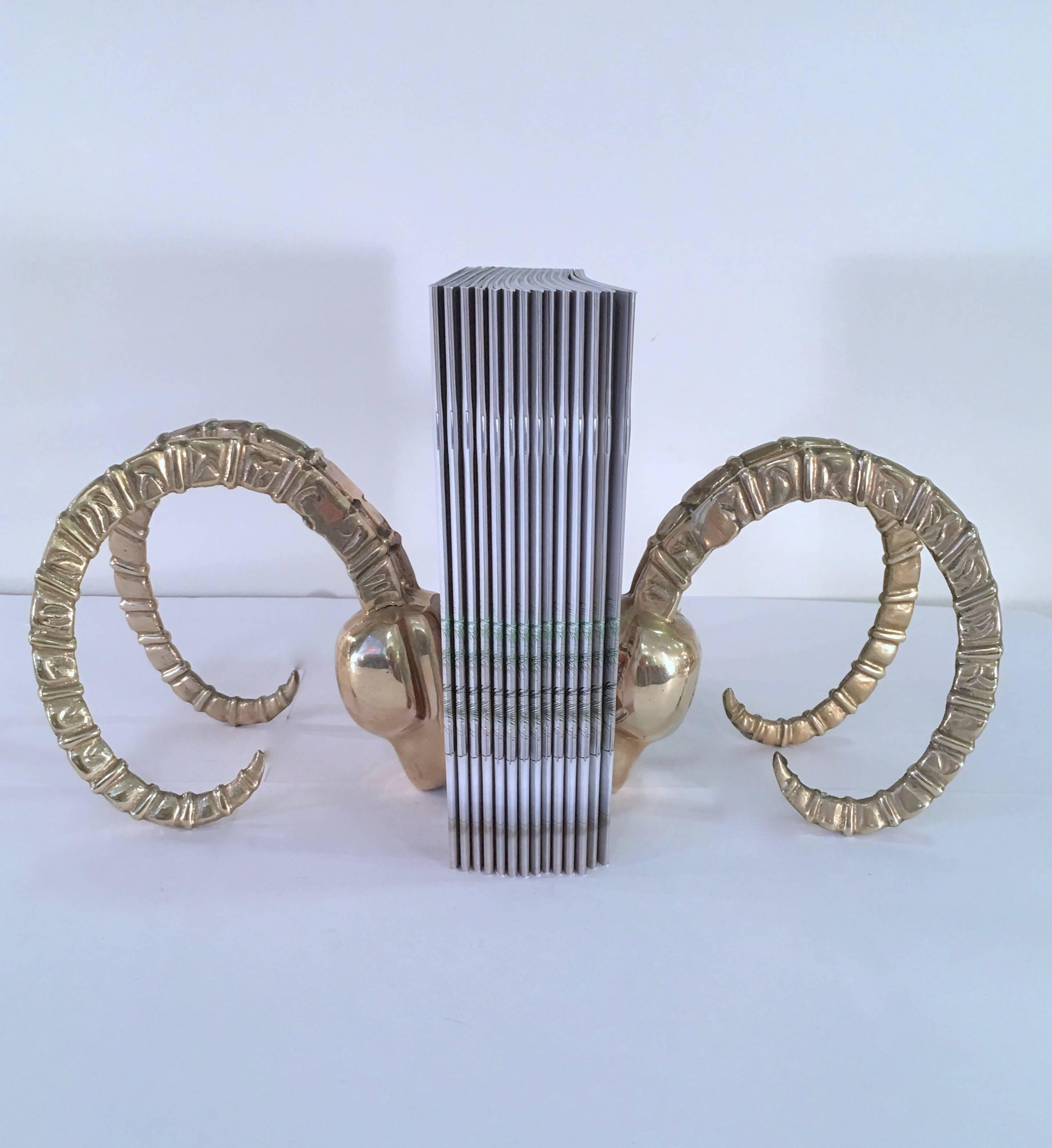 Polished Pair of Brass Gazelle Bookends by Dolbi Cashier