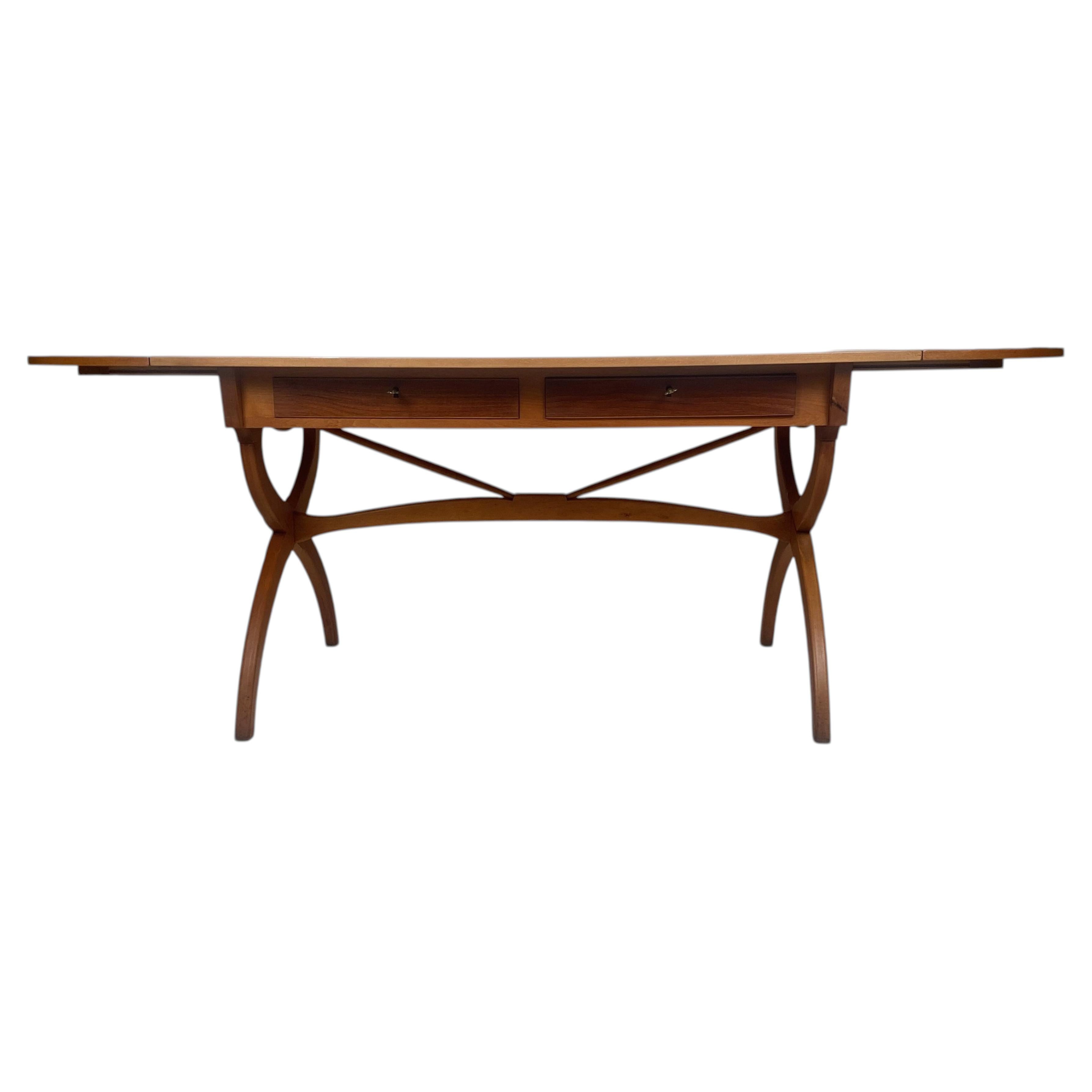 Borge Mogensen Drop-Leaf Dining Table in Teak for Soborg Mobelfabrik, Denmark For Sale