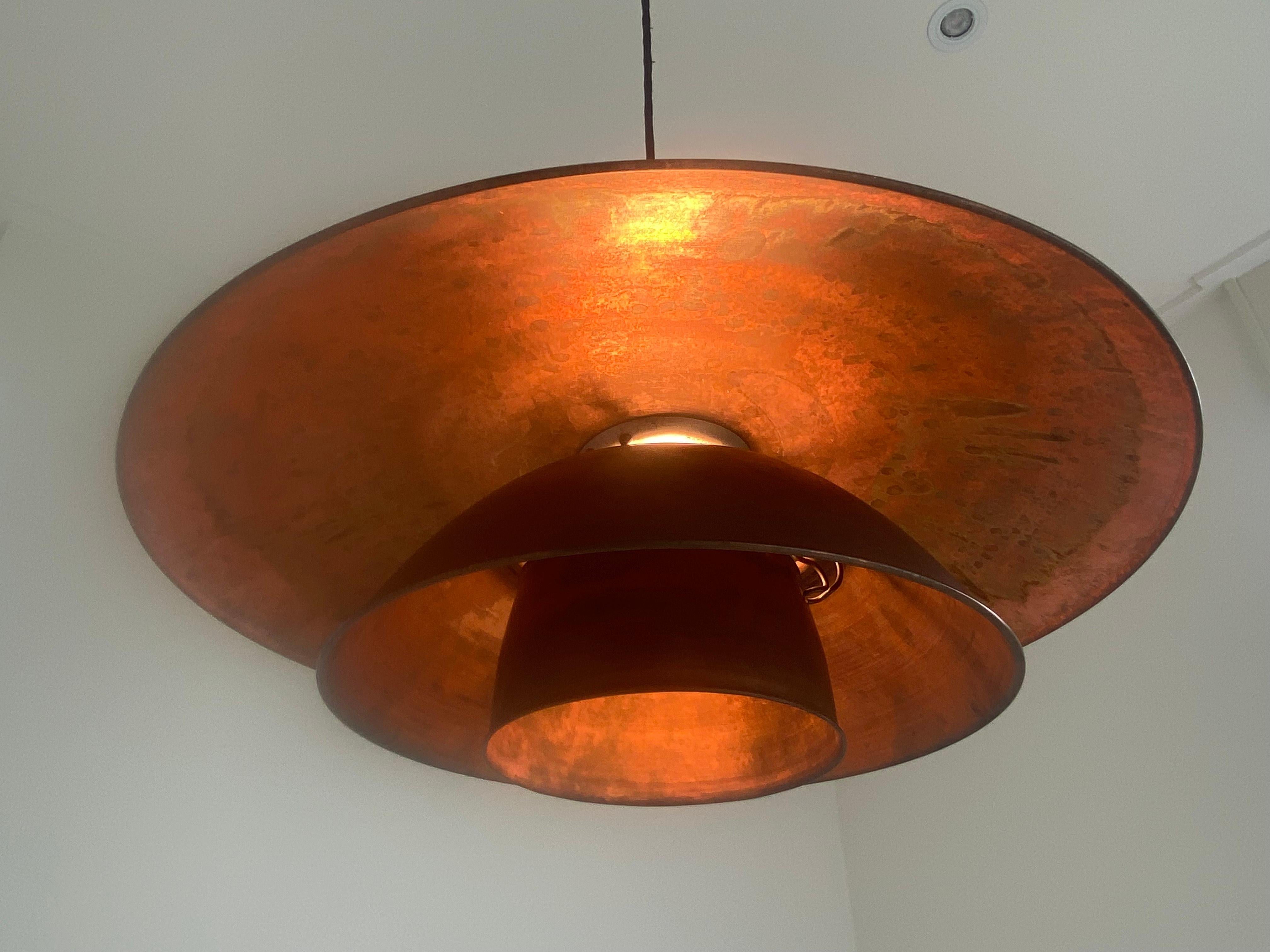 Grande ciondolo Poul Henningsen 'Brevettato' in rame, L.A. Danimarca anni '30 in vendita 2