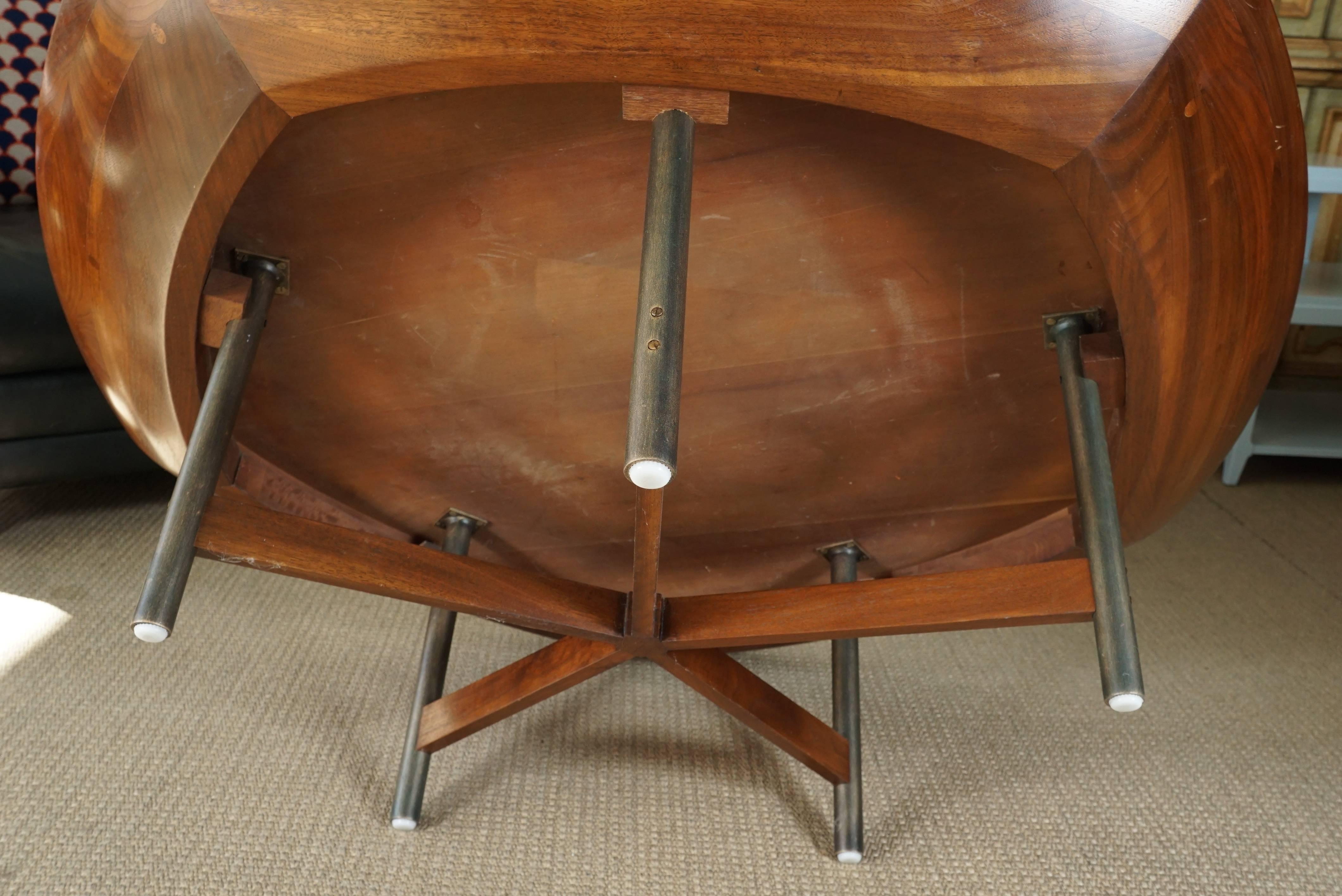 Walnut Top Coffee Table with Stretcher Base 2