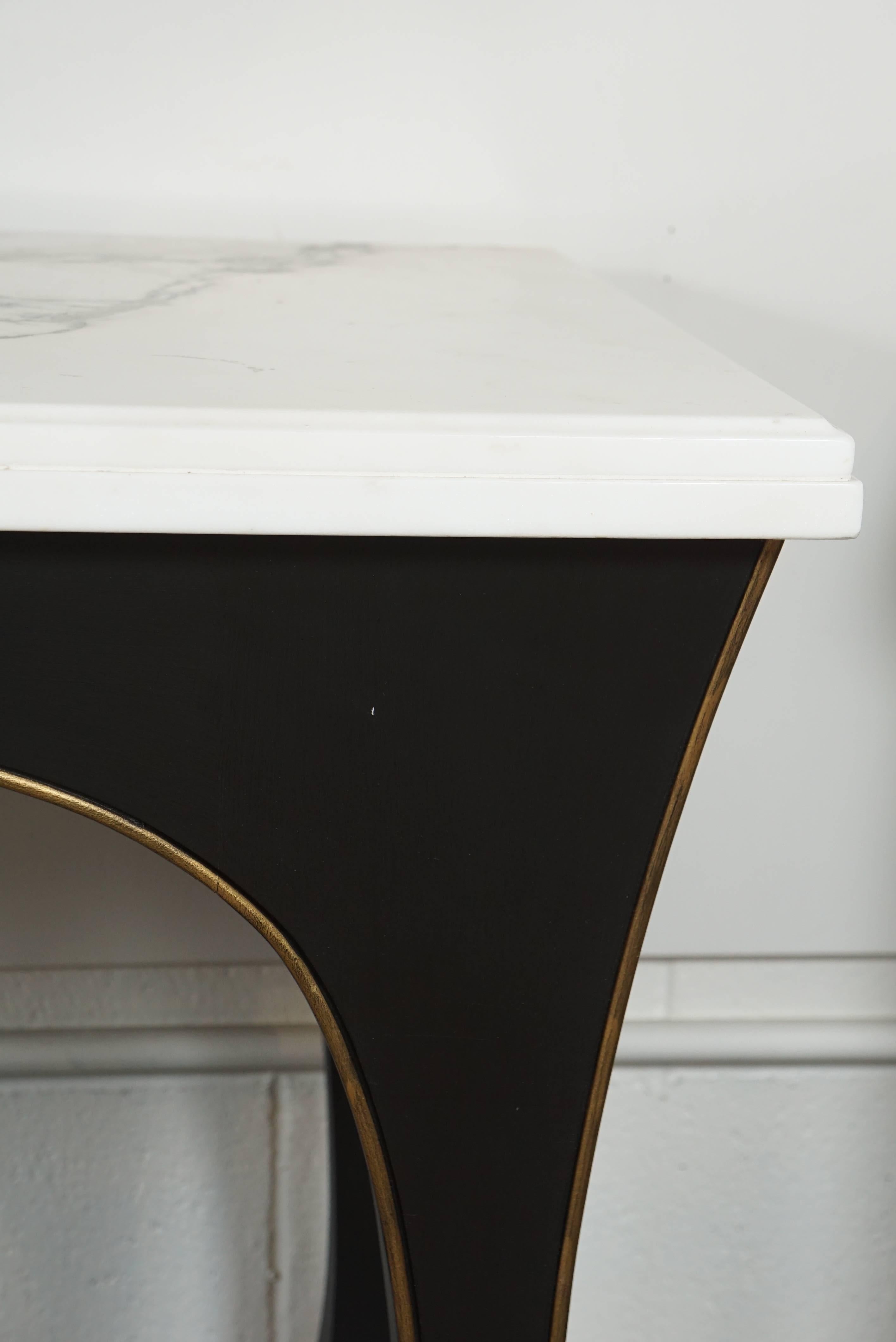 Marble Top Console with Custom Base For Sale 1