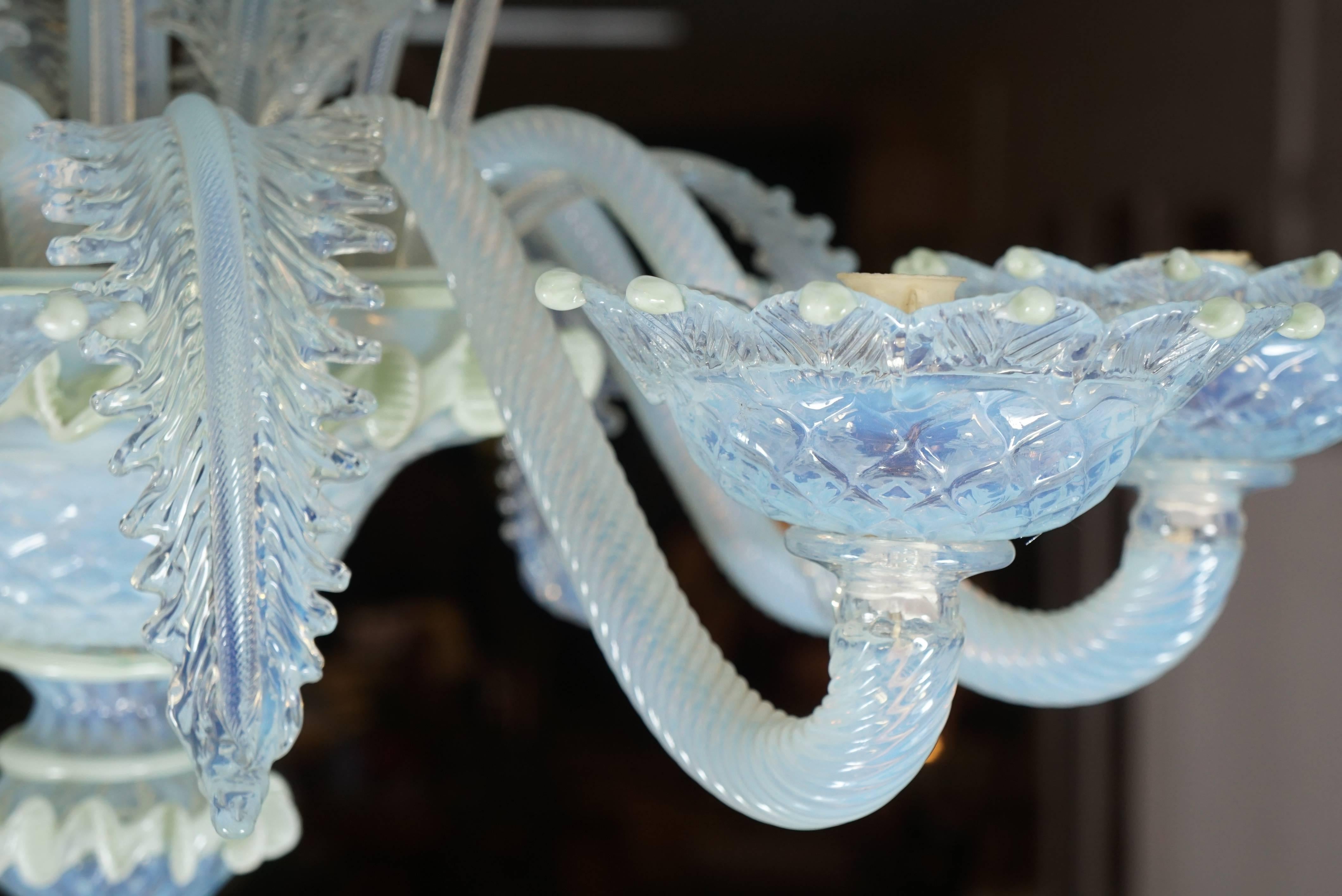 Late 20th Century Murano Glass Eight-Arm Chandelier For Sale