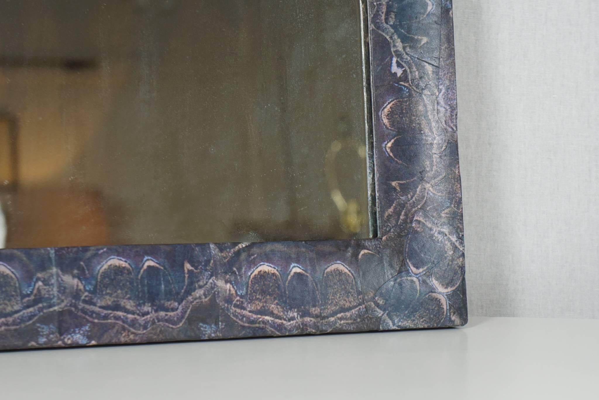 American Petit Decoupage Mirror in a Moth Wing Pattern For Sale