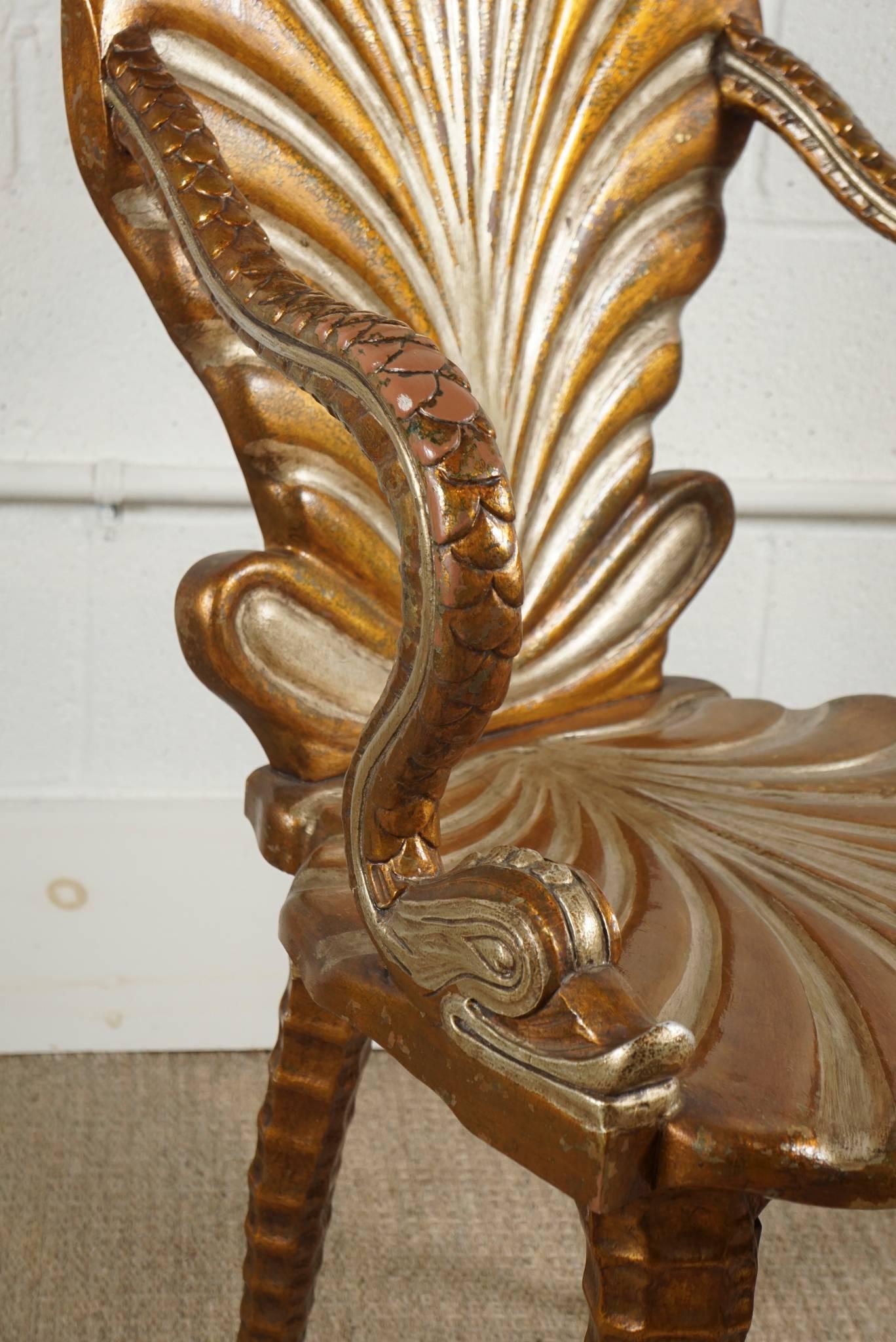 20th Century Shell Chair in a Grotto Style For Sale