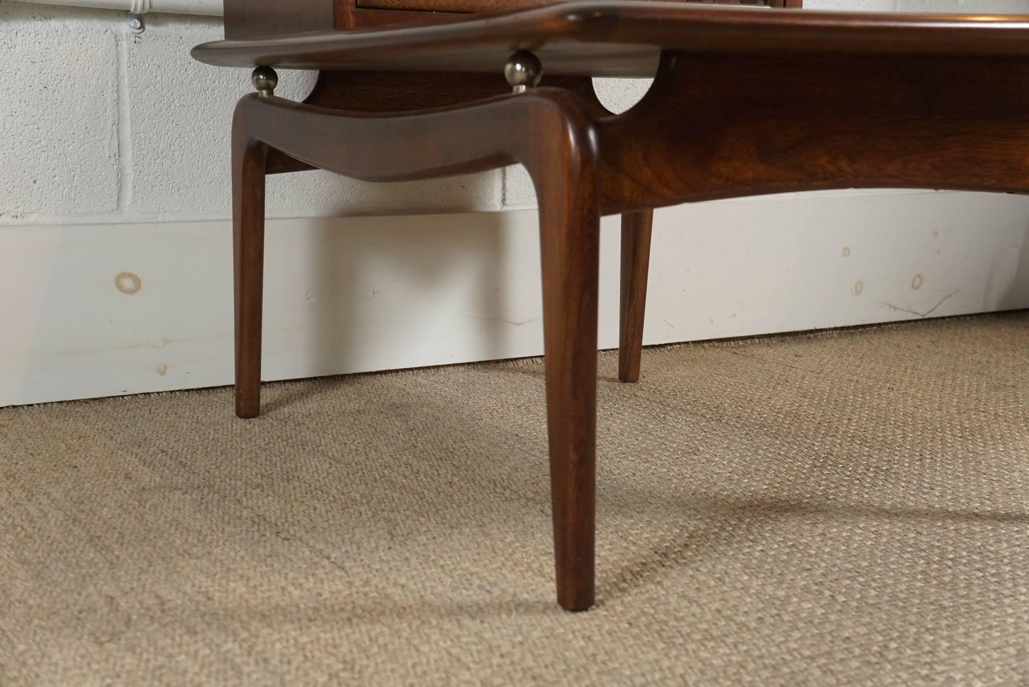 Pair of Walnut Stepped Tables For Sale 2