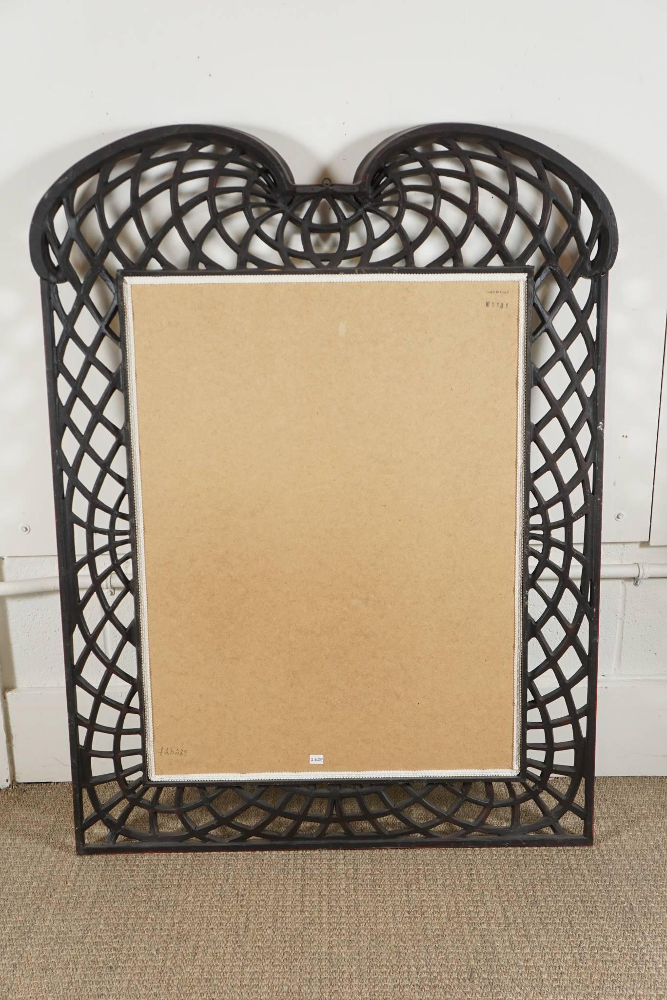 Hollywood Regency Mirror with Lattice Border 2