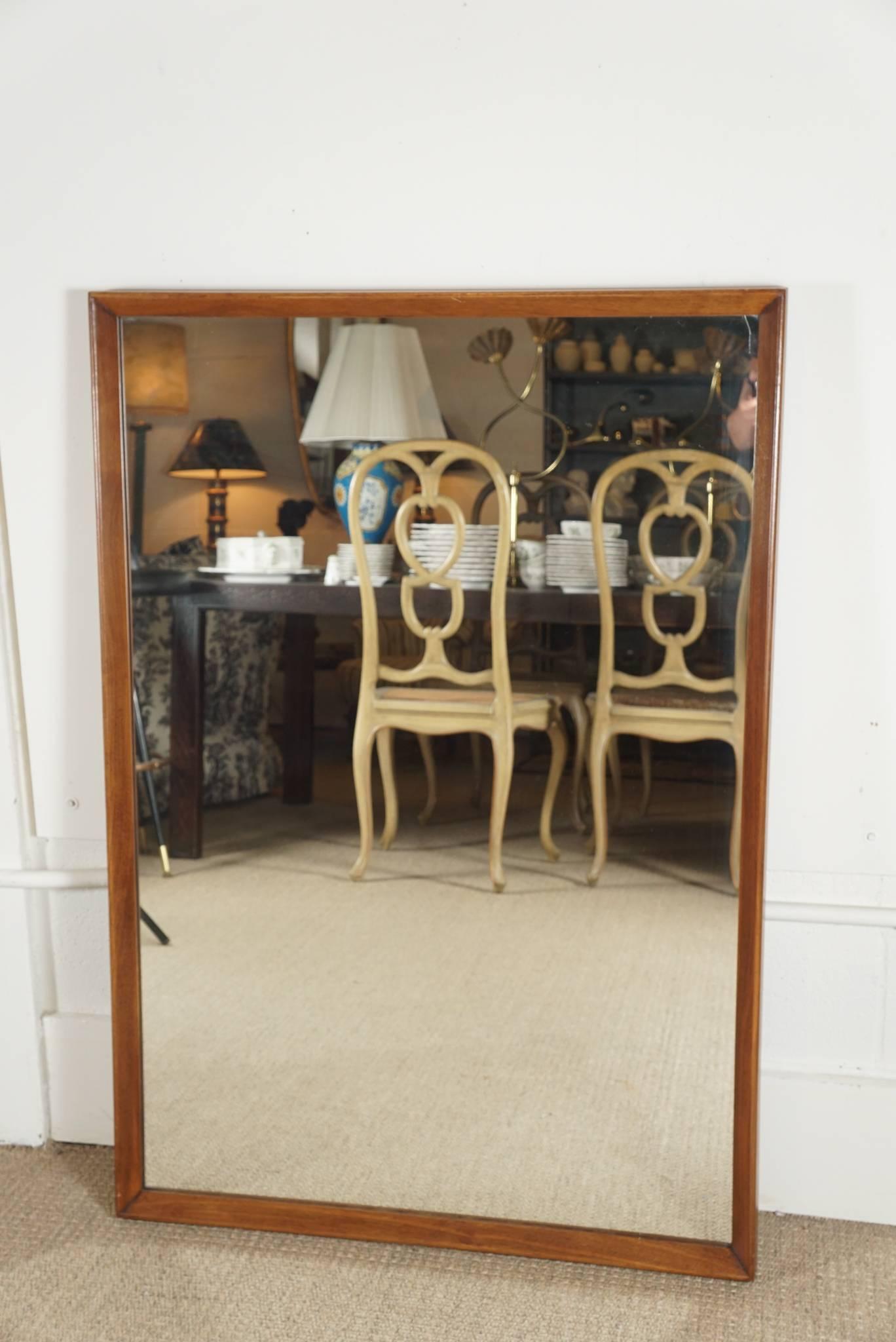 Modern Rectangular Mirror in Walnut For Sale 3