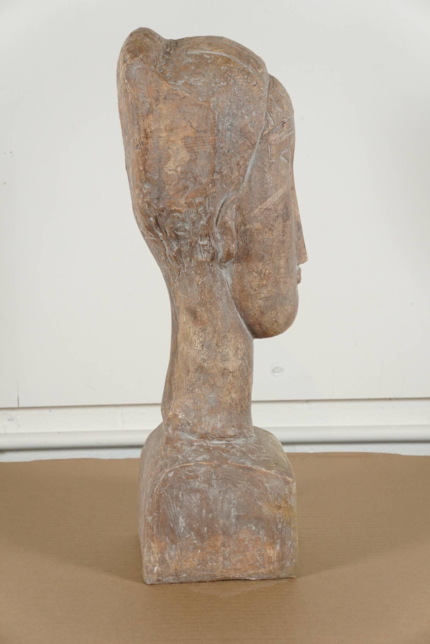 Modigliani Style Bust In Excellent Condition In Hudson, NY