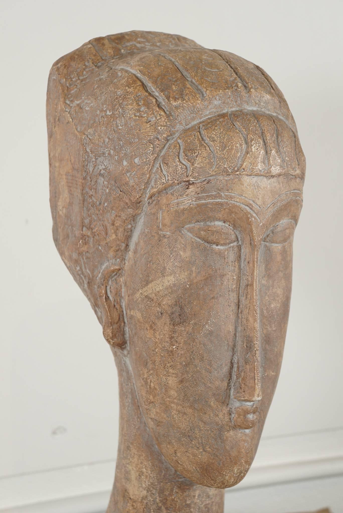 Ceramic Modigliani Style Bust