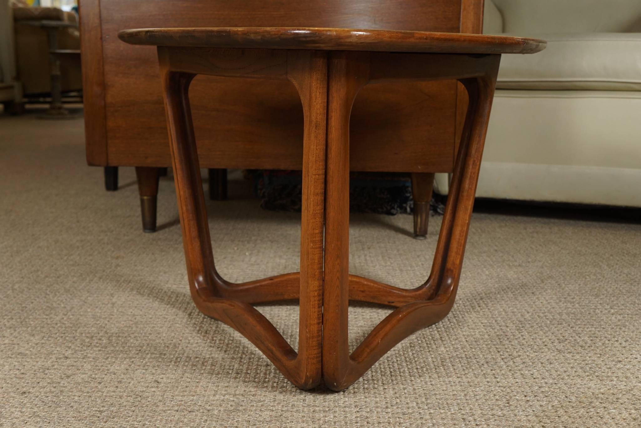 Pair of Triangular Wood End Tables For Sale 1