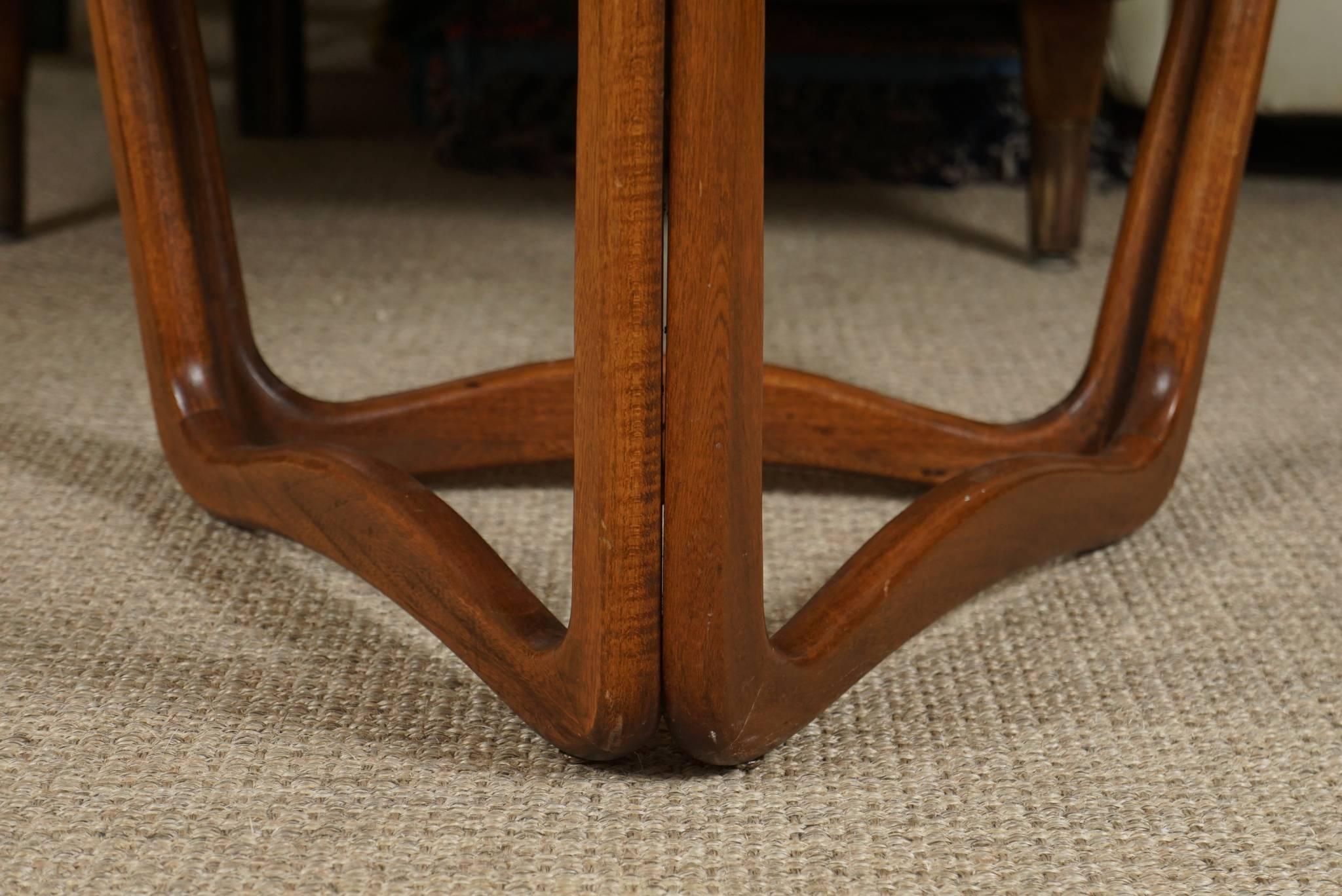 Pair of Triangular Wood End Tables For Sale 2