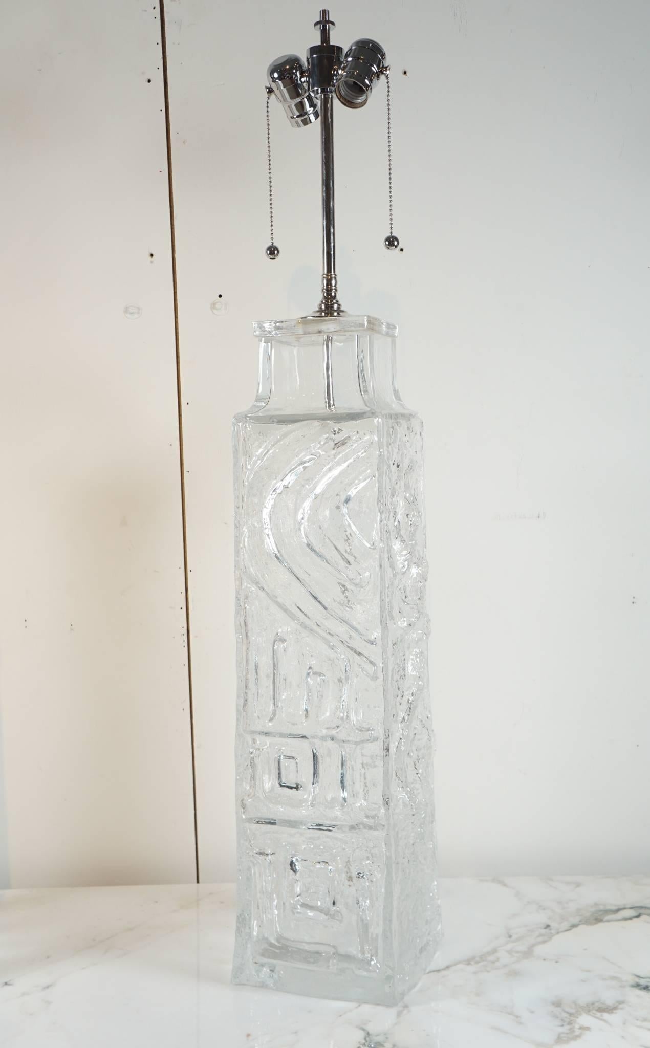 Geoffrey Baxter Monumental Glass Lamps In Excellent Condition In Hudson, NY