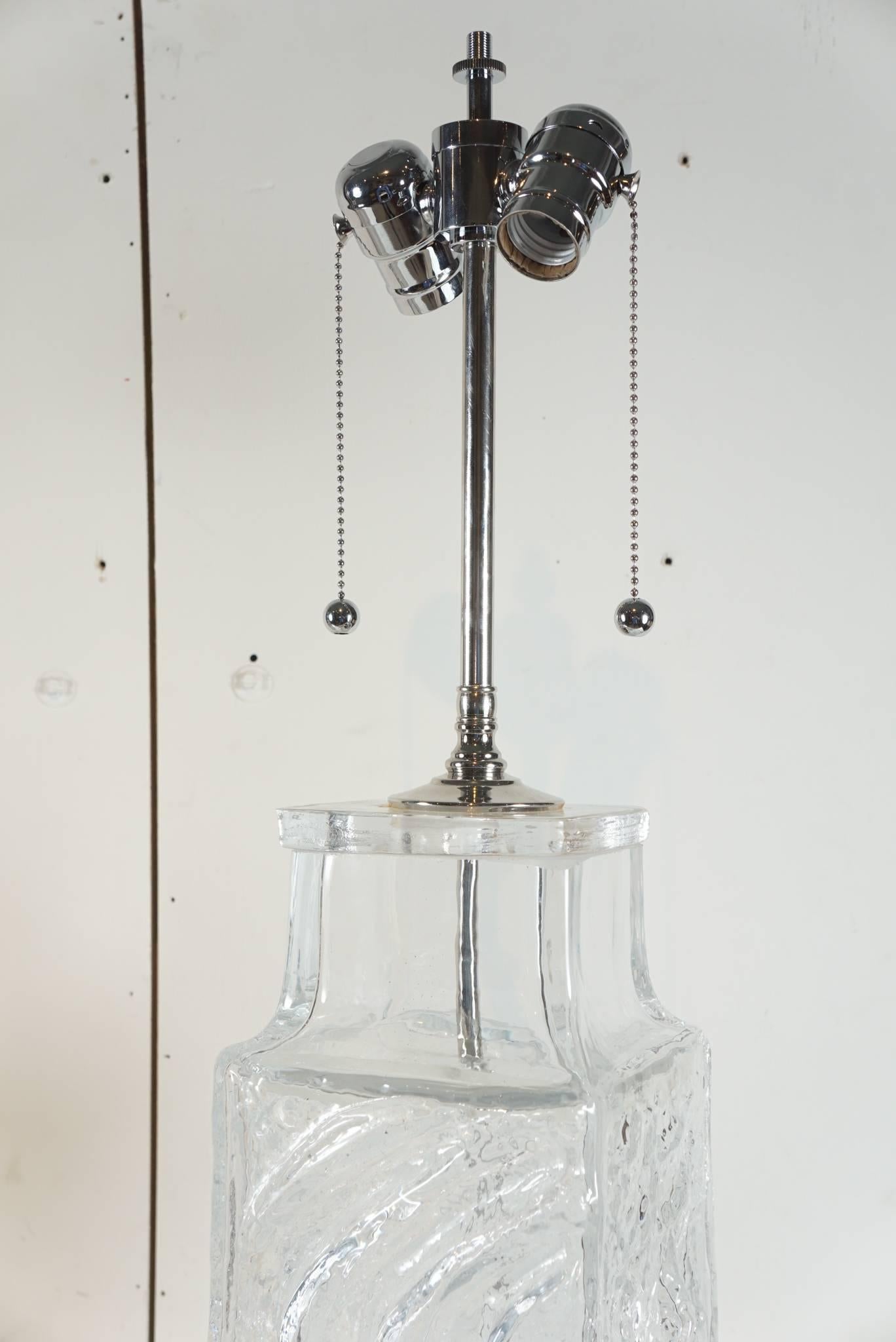 Mid-20th Century Geoffrey Baxter Monumental Glass Lamps