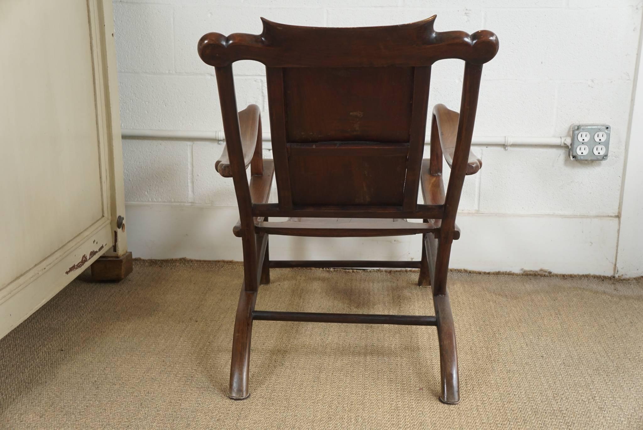 Mid-20th Century Chinese Plantation Chair in Walnut For Sale