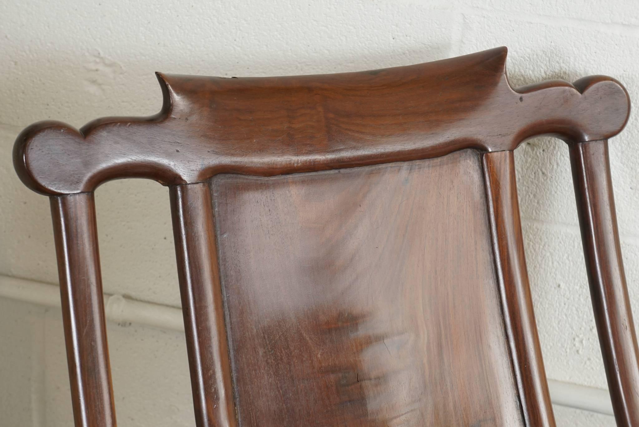 Chinese Plantation Chair in Walnut For Sale 1