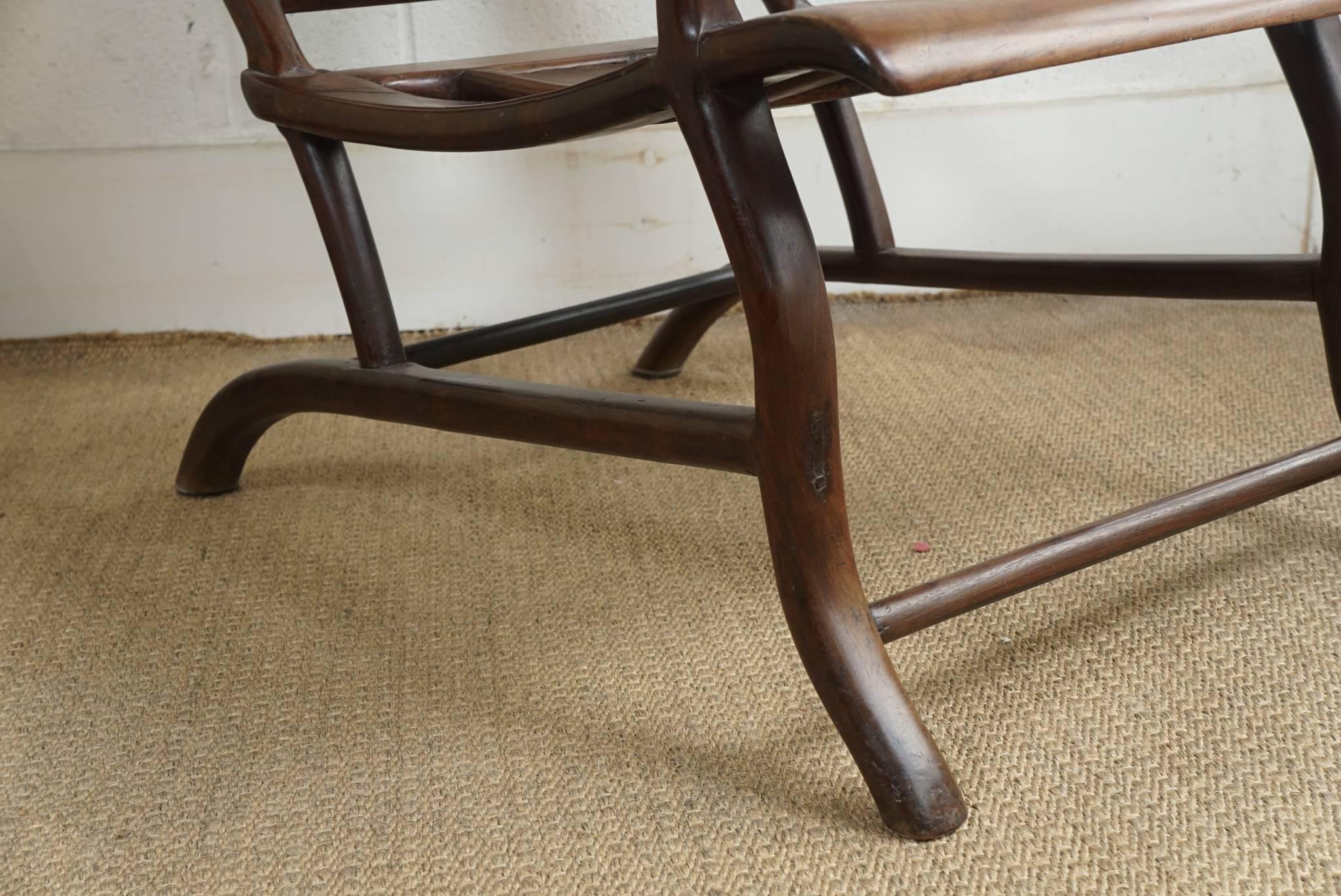 Chinese Plantation Chair in Walnut For Sale 3
