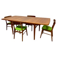 Extra LONG Mid Century MODERN Teak Expandable DINING Table, c. 1960's