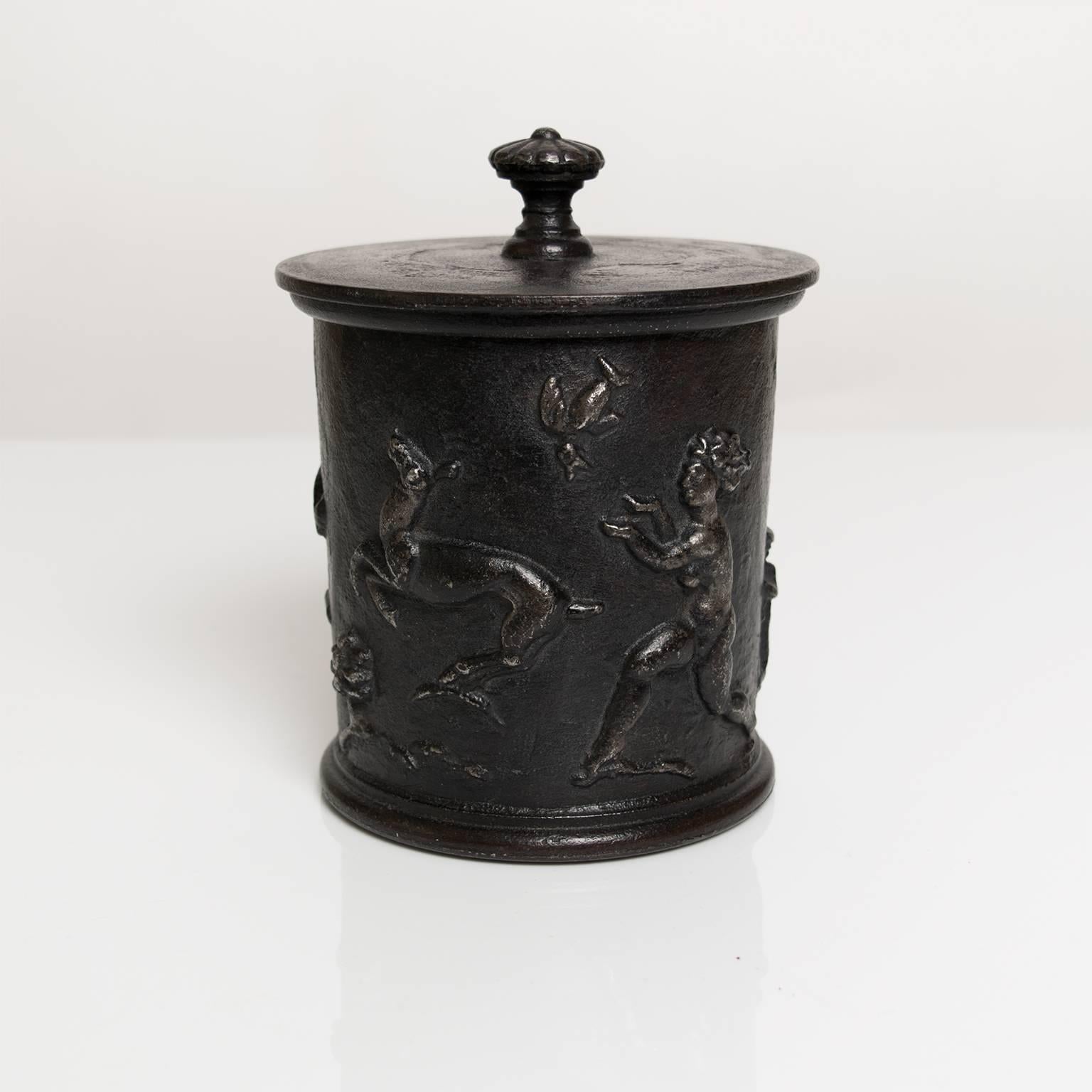 Scandinavian Modern Carl Elmberg for Näfveqvarns Bruk Cast Iron Jar with Lid In Excellent Condition In New York, NY