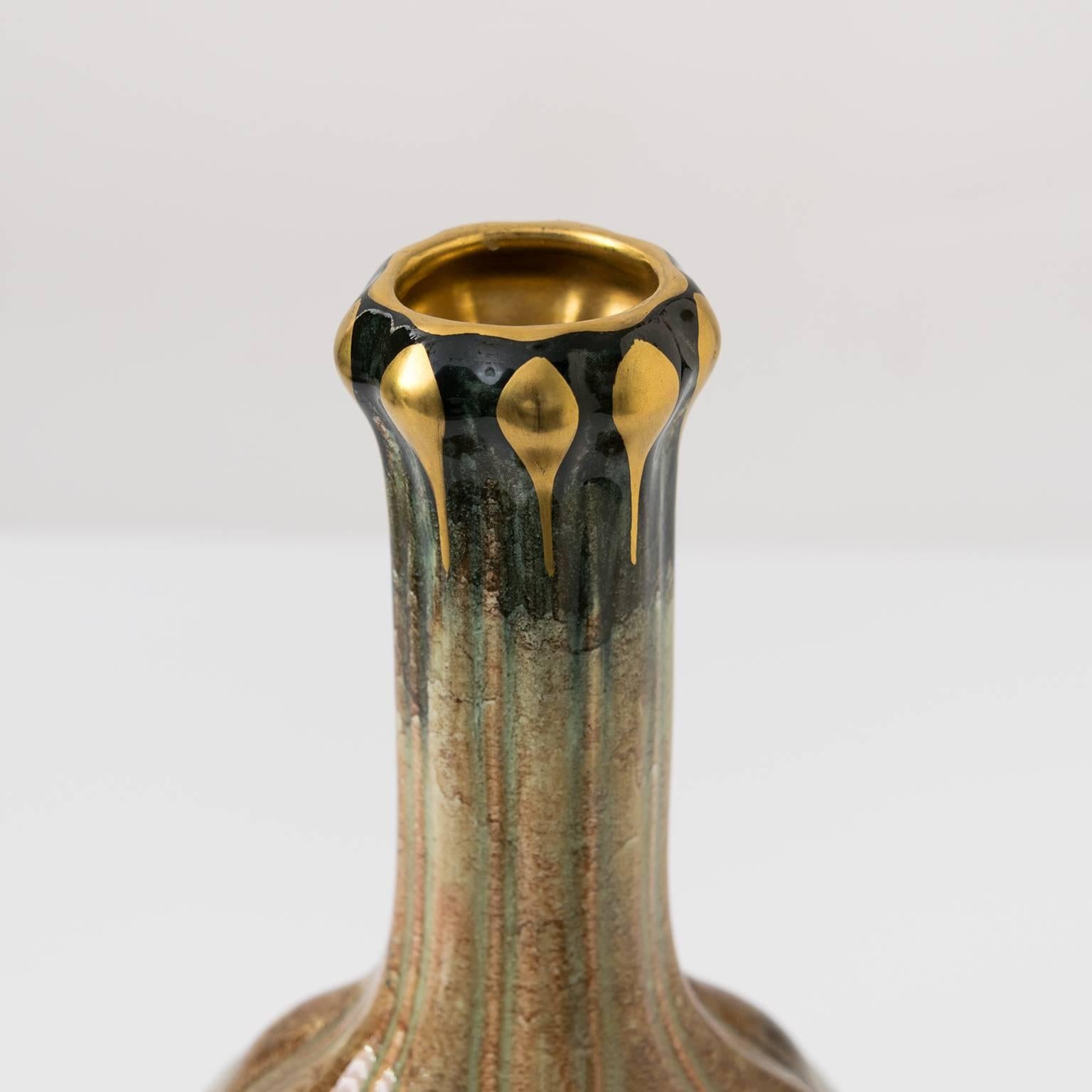 Scandinavian Modern Swedish Art Deco Luster Glaze Vase by Josef Ekberg In Excellent Condition In New York, NY