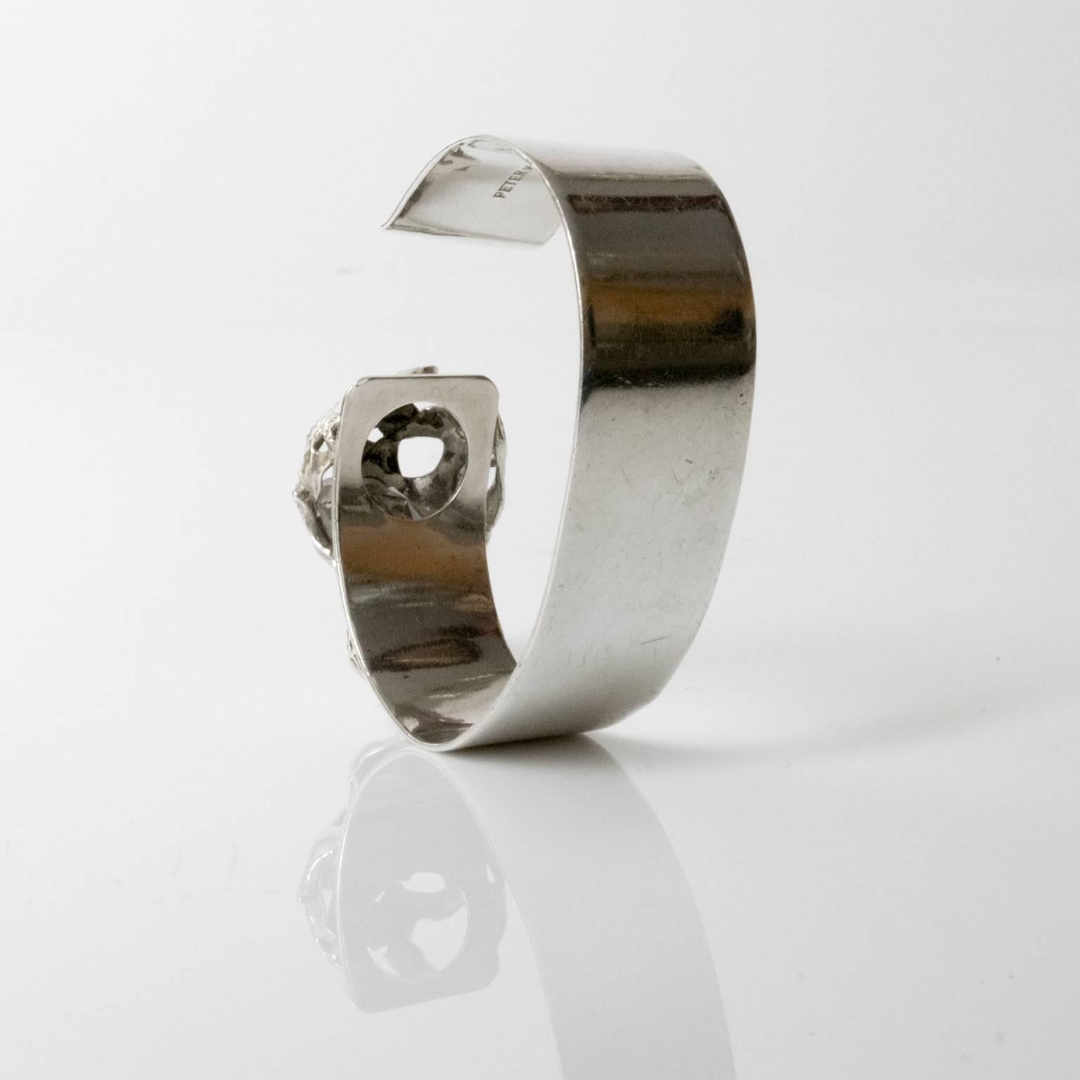 Scandinavian Modern Bracelet Caged Crystal Peter Von Post, 1971 Stockholm In Excellent Condition For Sale In New York, NY