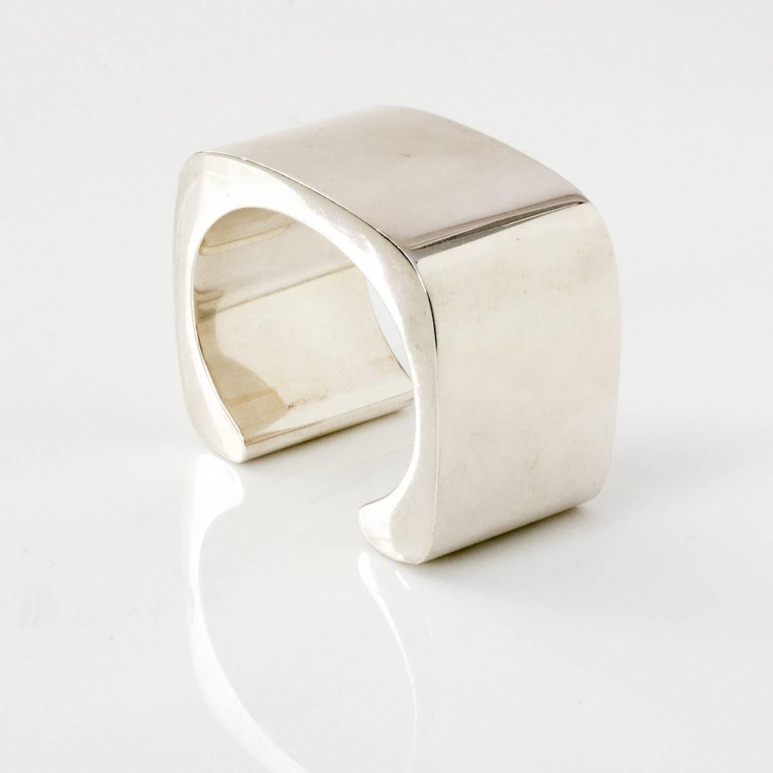 20th Century Scandinavian ModernSterling Silver Cuff Bracelet, Pekka Piekainen, Finland 1978 For Sale