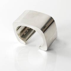 Skandinavisches modernes Manschettenarmband aus Sterlingsilber, Pekka Piekainen, Finnland 1978
