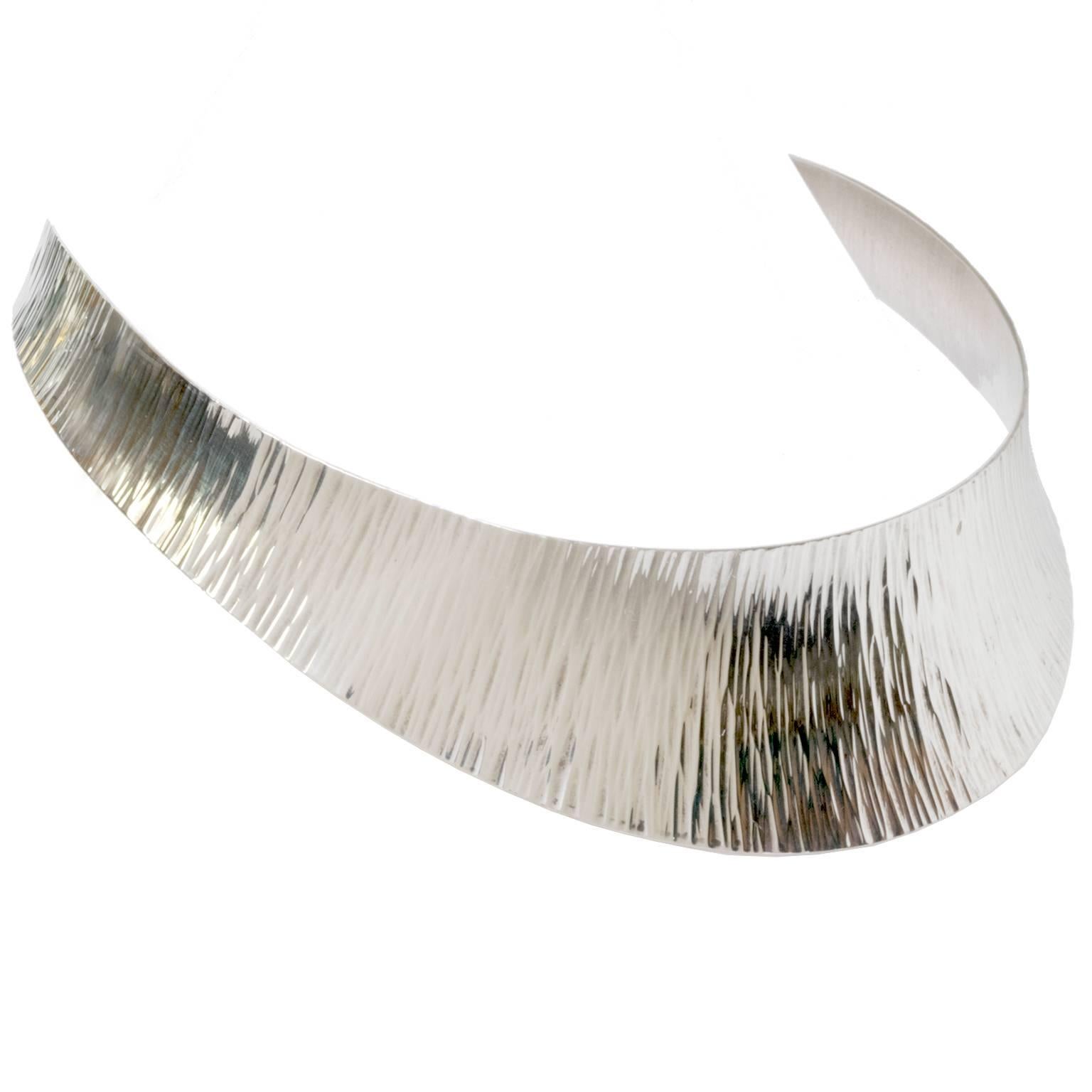 Scandinavian Modern Silver Collar "Stigbert" for Atelje Waldemar Jonsson For Sale