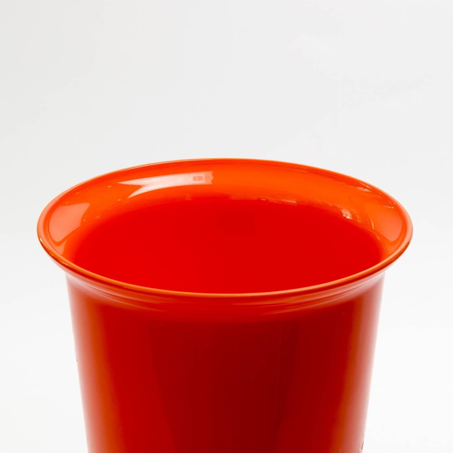 red orange vase