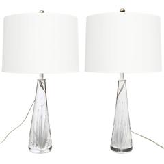 Scandinavian Modern Vicke Lindstrand Solid Glass Lamps for Kosta