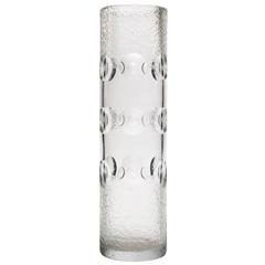 Tall French Moderne Lead Crystal Vase