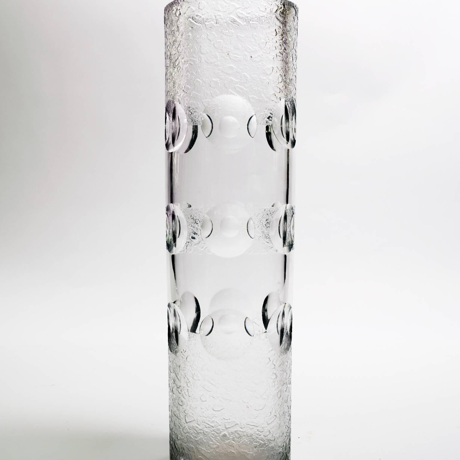 Mid-Century Modern Tall French Moderne Lead Crystal Vase