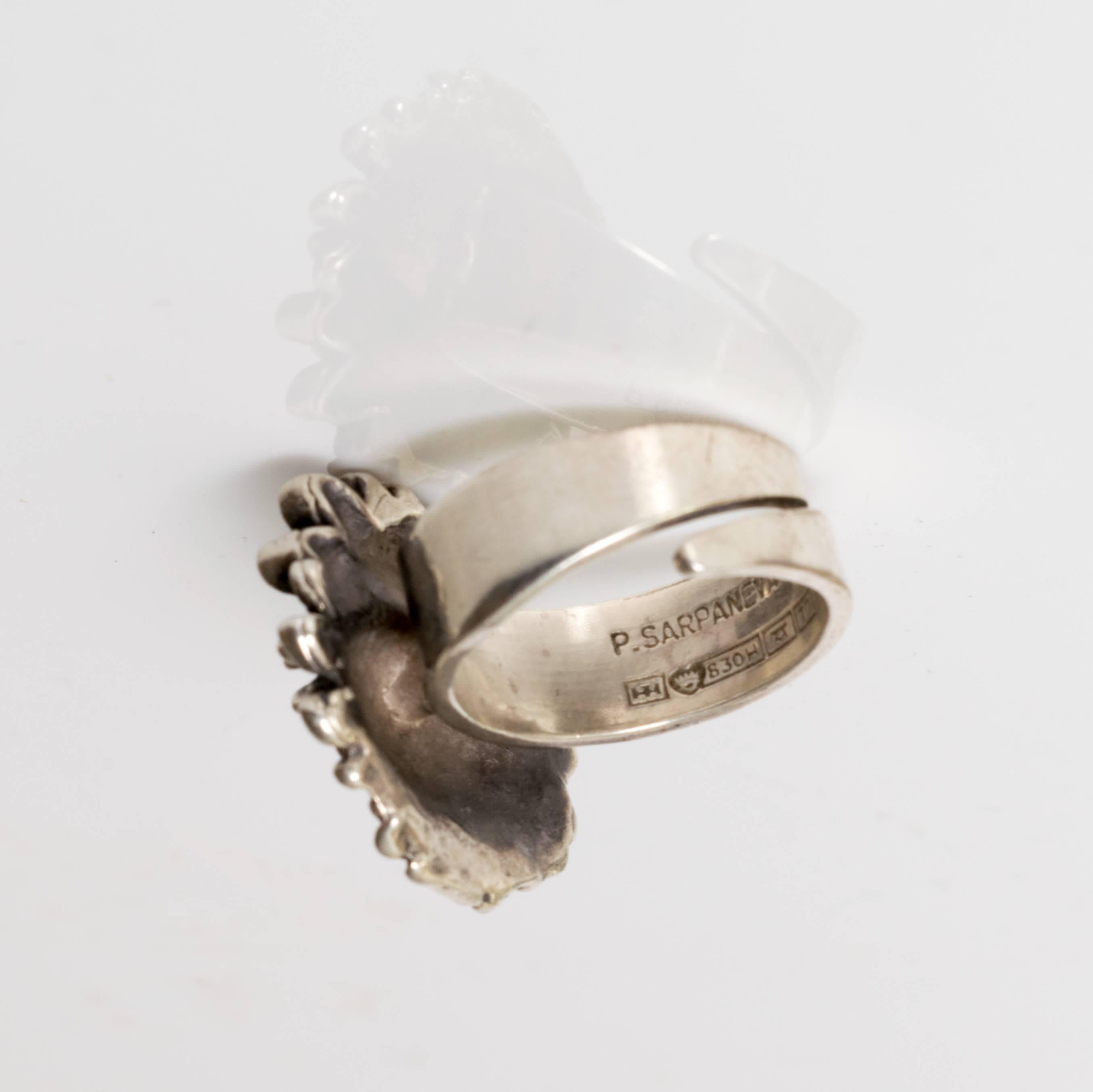 Scandinavian Modern Silver ring by Pentti Sarpaneva, Åbo, 1972 For Sale 1