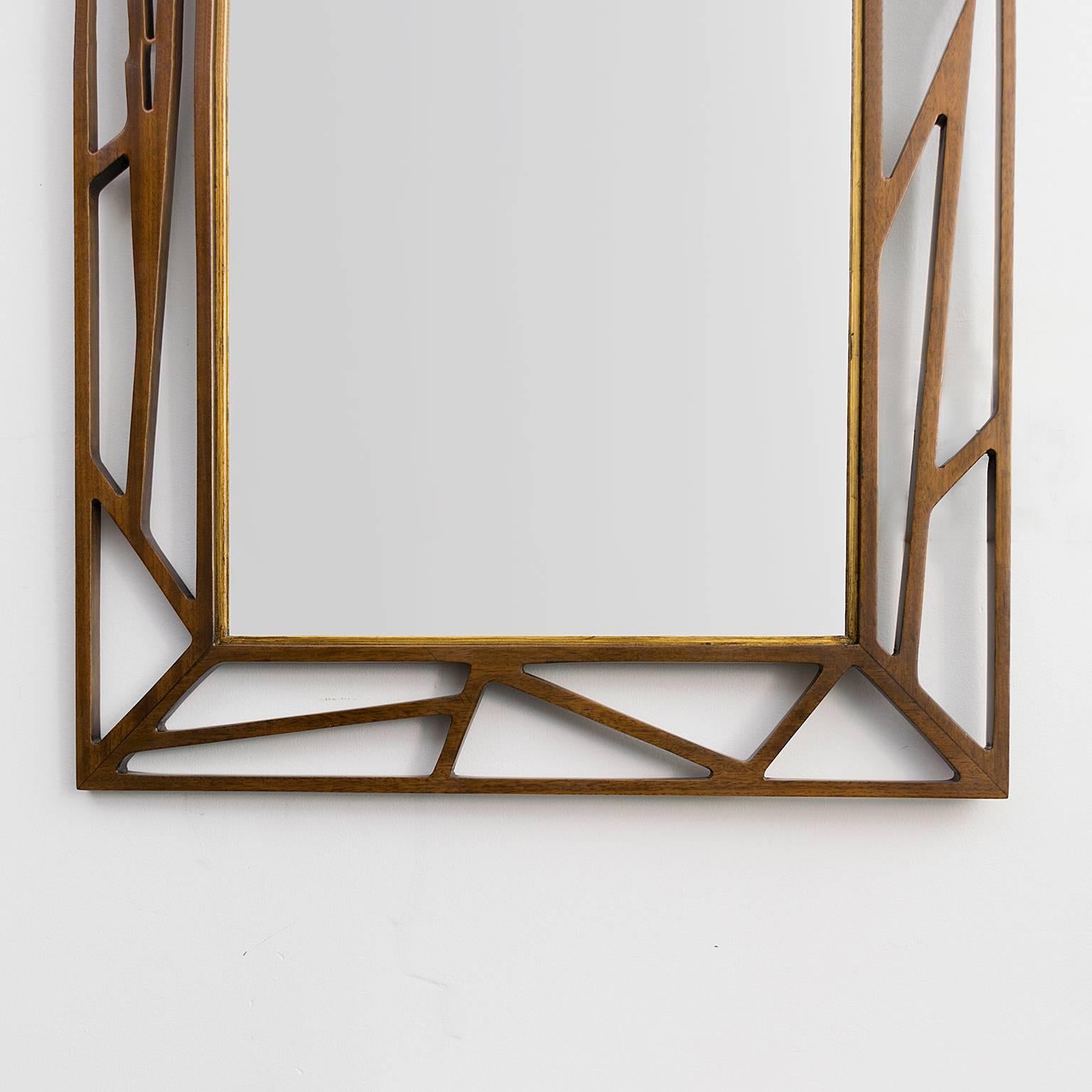 20th Century Scandinavian Modern Eden Gustaf Mirror with Stained Wood Frame