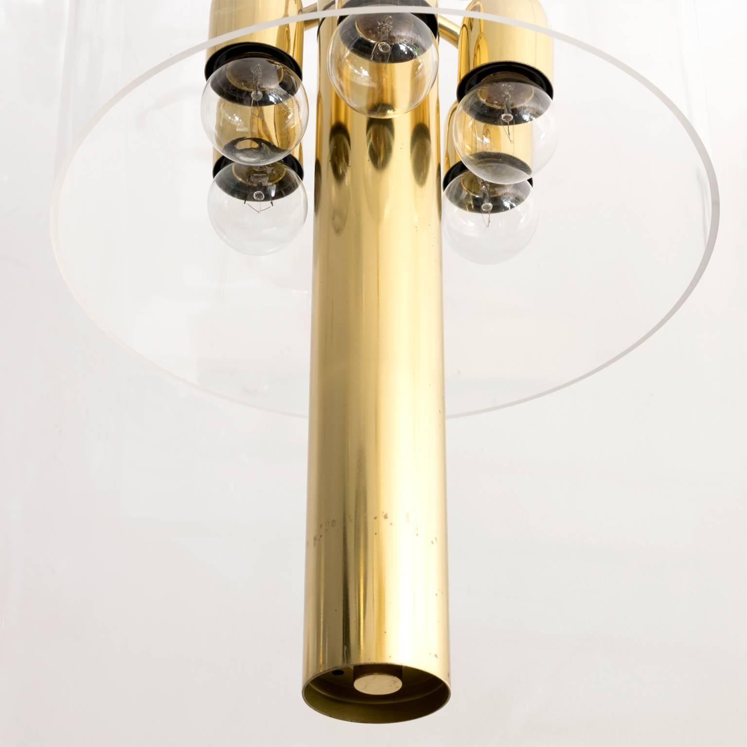 Plastic Scandinavian Modern Hans-Agne Jakobsson Polished Brass Cylinder Pendant