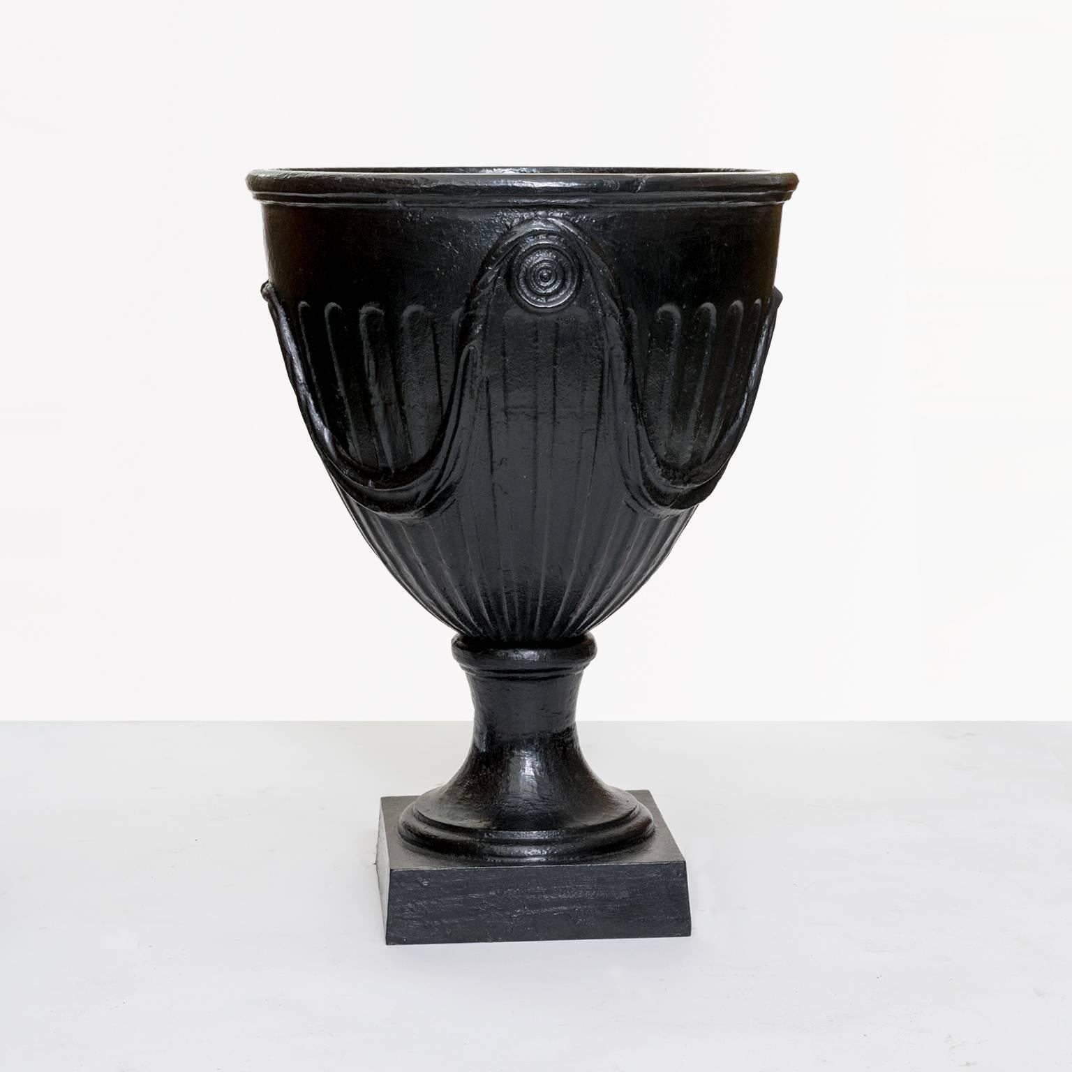 20th Century Large Pair of Swedish Art Deco Pair of Cast Iron Urns