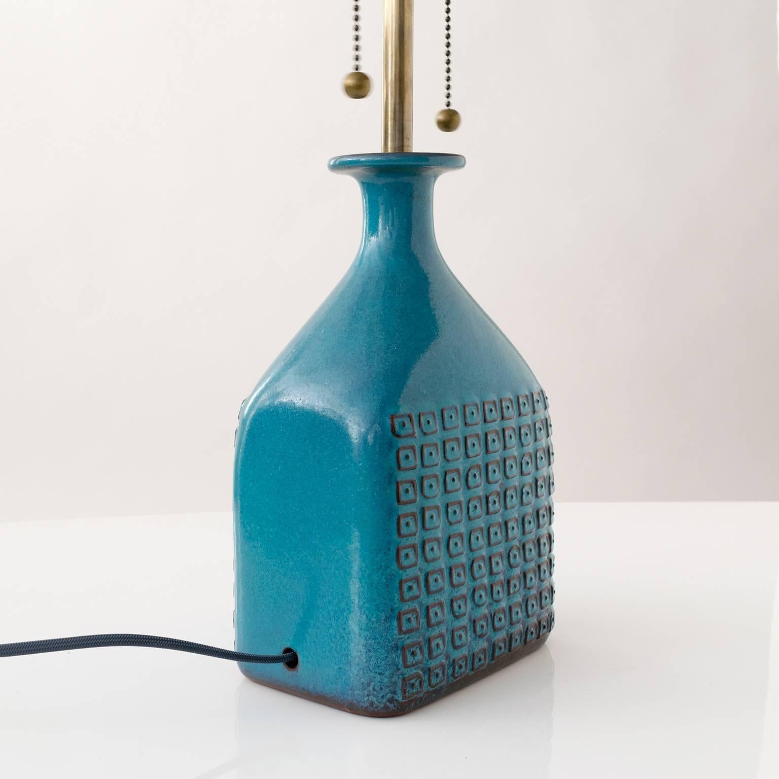 Patinated Scandinavian Modern ceramic lamp, Stig Lindberg, Gustavsberg, Sweden