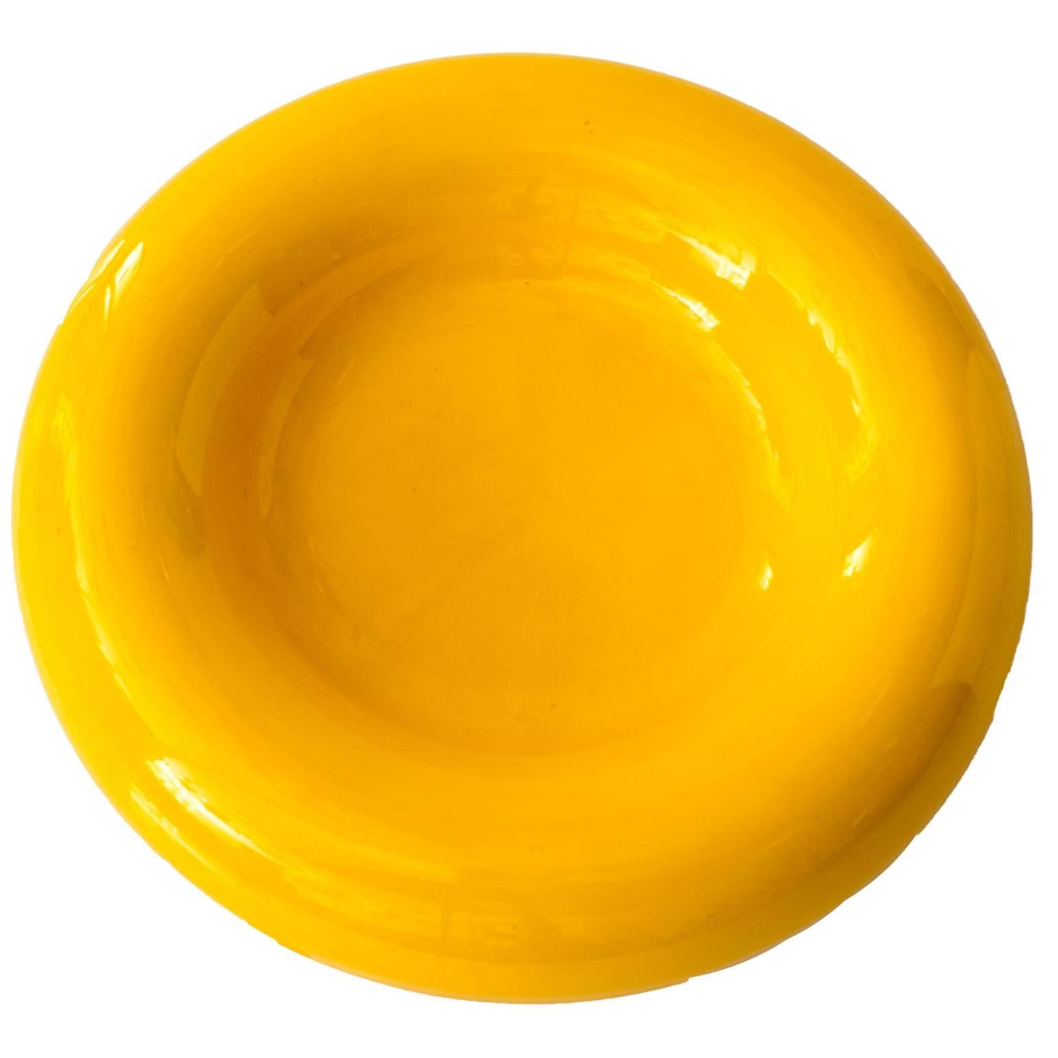 Sciart Italian Mid-Century Modern Vibrant Yellow Ceramic Bowl
