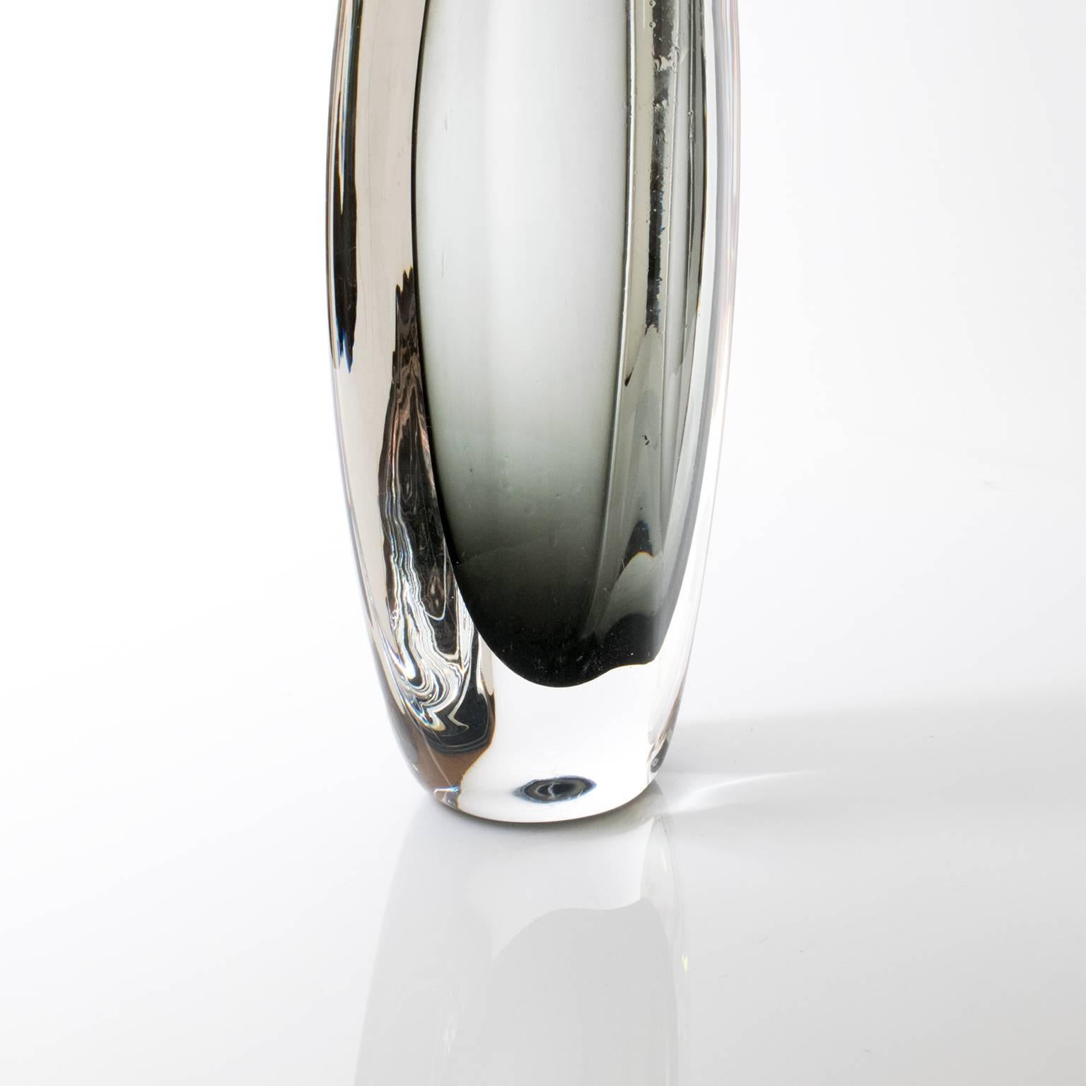 Two Nils Landberg Glass Vases, Orrefors, Sweden, Scandinavian Modern In Good Condition In New York, NY