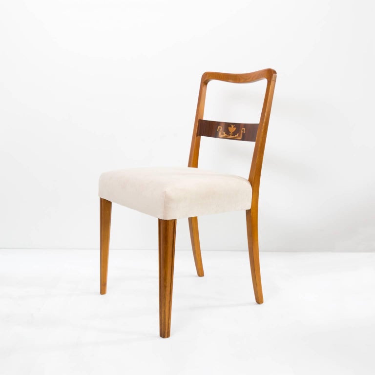 Scandinavian Modern Set of four Dining Occasional Chairs in Elmwood at ...