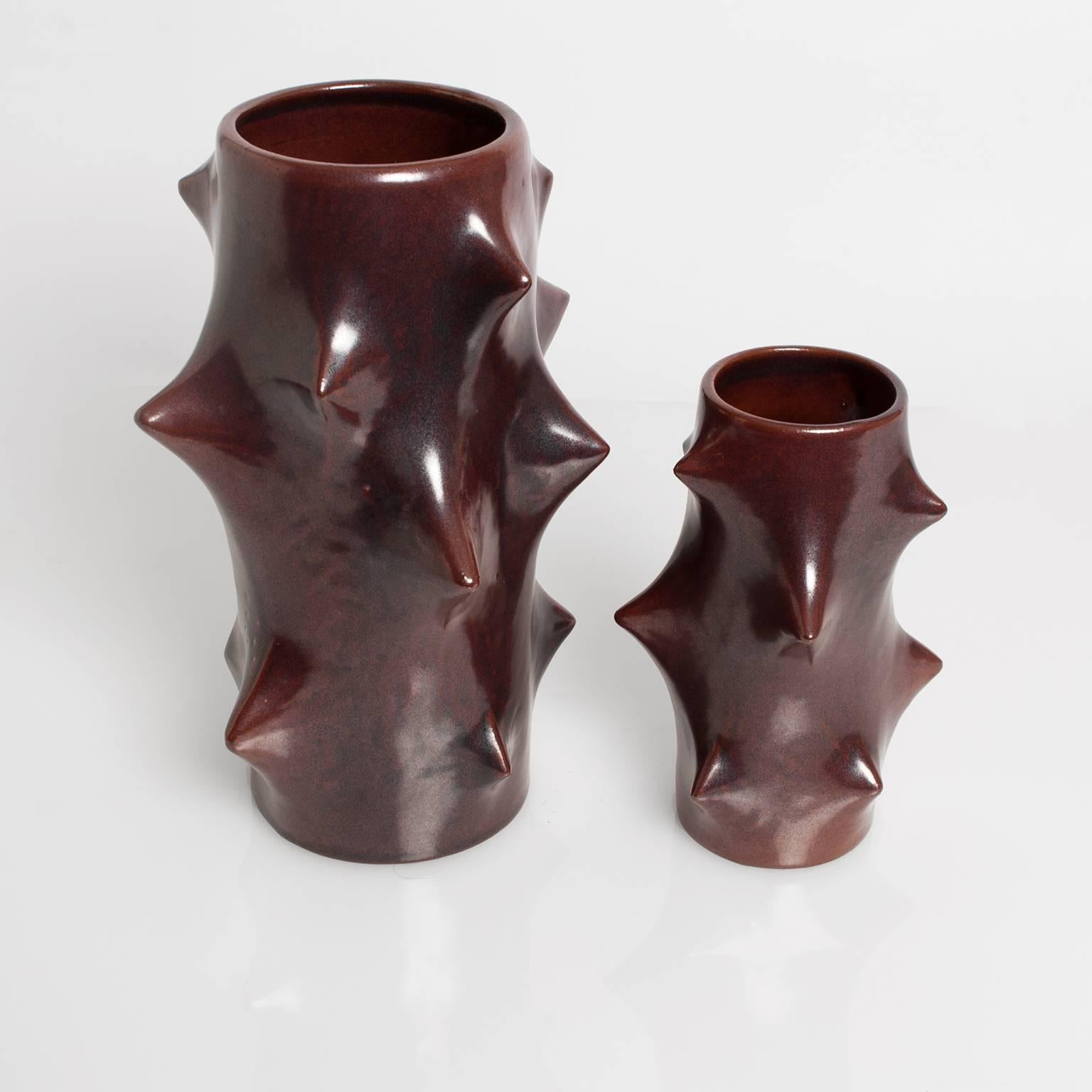 Glazed Two Scandinavian Modern Vases by Knud Basse for Michael Andersen & Son