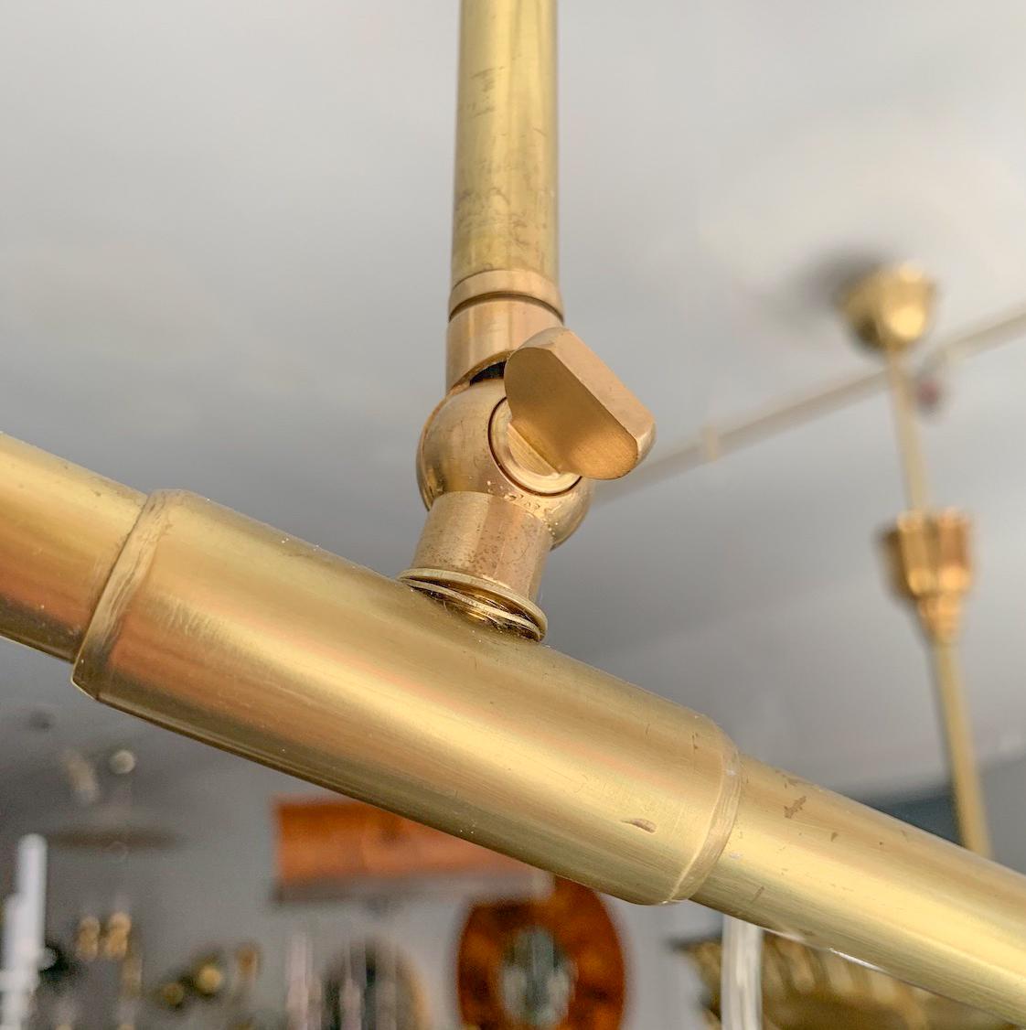 G.C.M.E. Italian Mid-Century Modern Brass & Enameled Metal Pendant im Zustand „Gut“ in New York, NY