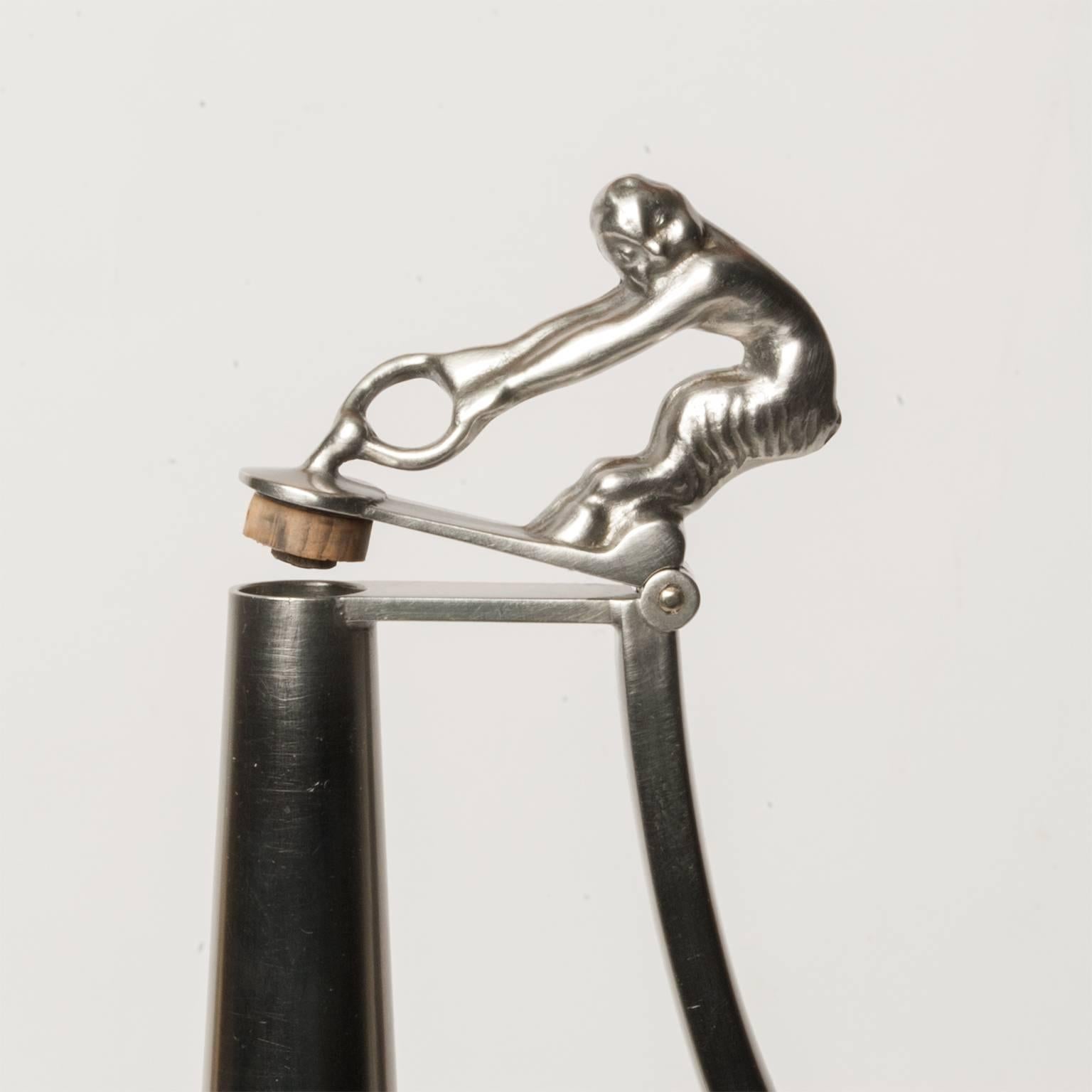 20th Century Swedish Art Deco Pewter Bottle with Satyr Figure from G.A.B., 1933