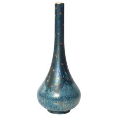 Antique Scandinavian Modern Blue Luster Glaze Vase by Josef Ekberg, Gustavsberg