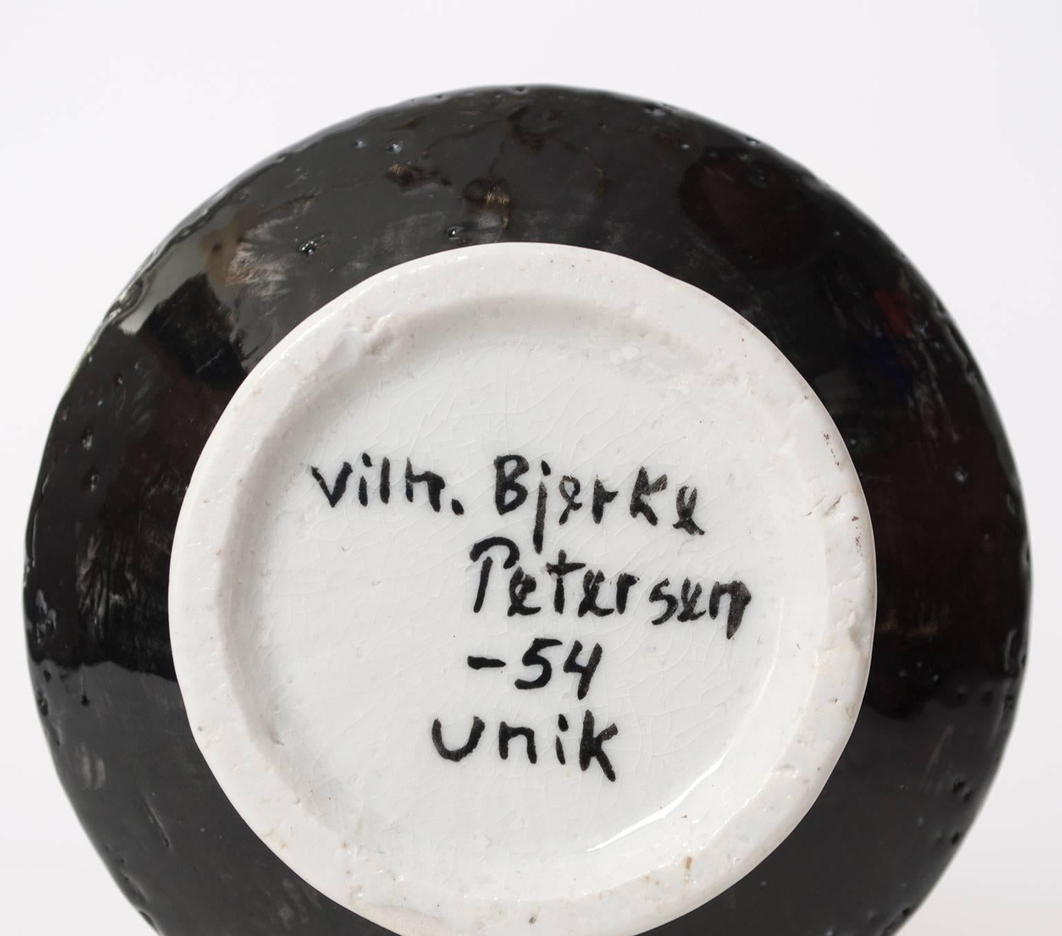 Scandinavian Vilhelm Bjerke Petersen Vase for Rorstrand Studio, Signed 1954