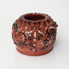 Large Scandinavian modern studio ceramic vase by artist Hertha Hilfon