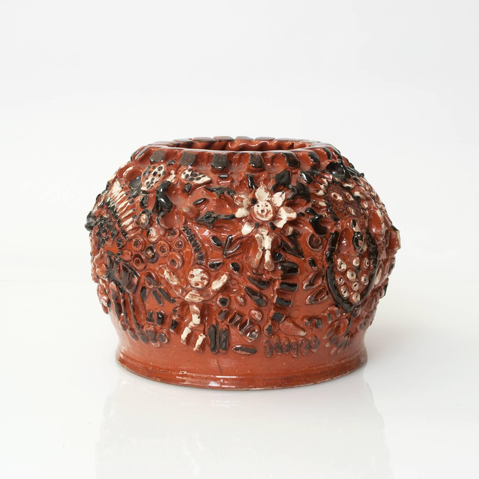 Hand-Crafted Large Scandinavian modern studio ceramic vase by artist Hertha Hilfon