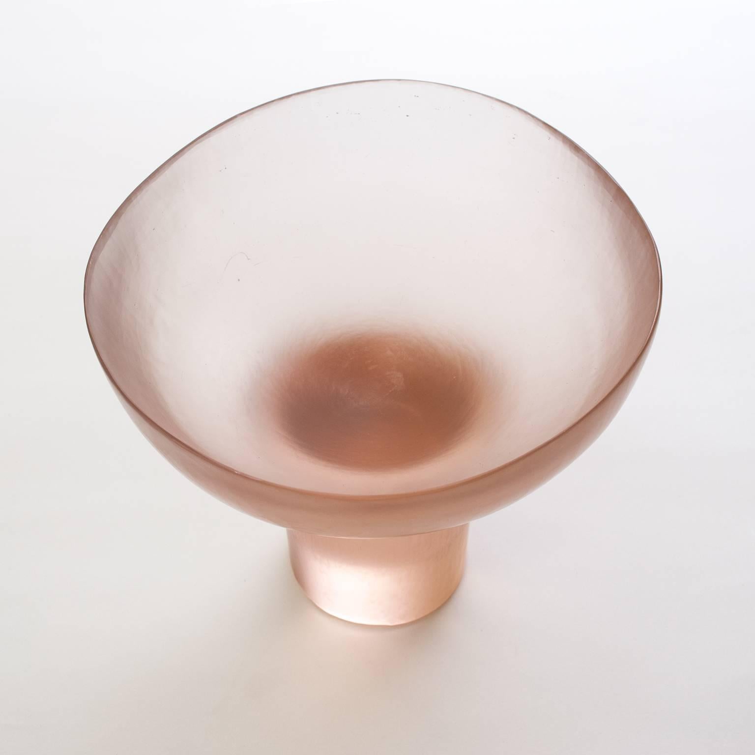 Italian Venini Battuto Glass Footed Vase by Tobia Scarpa & Ludovico Diaz de, Santillana